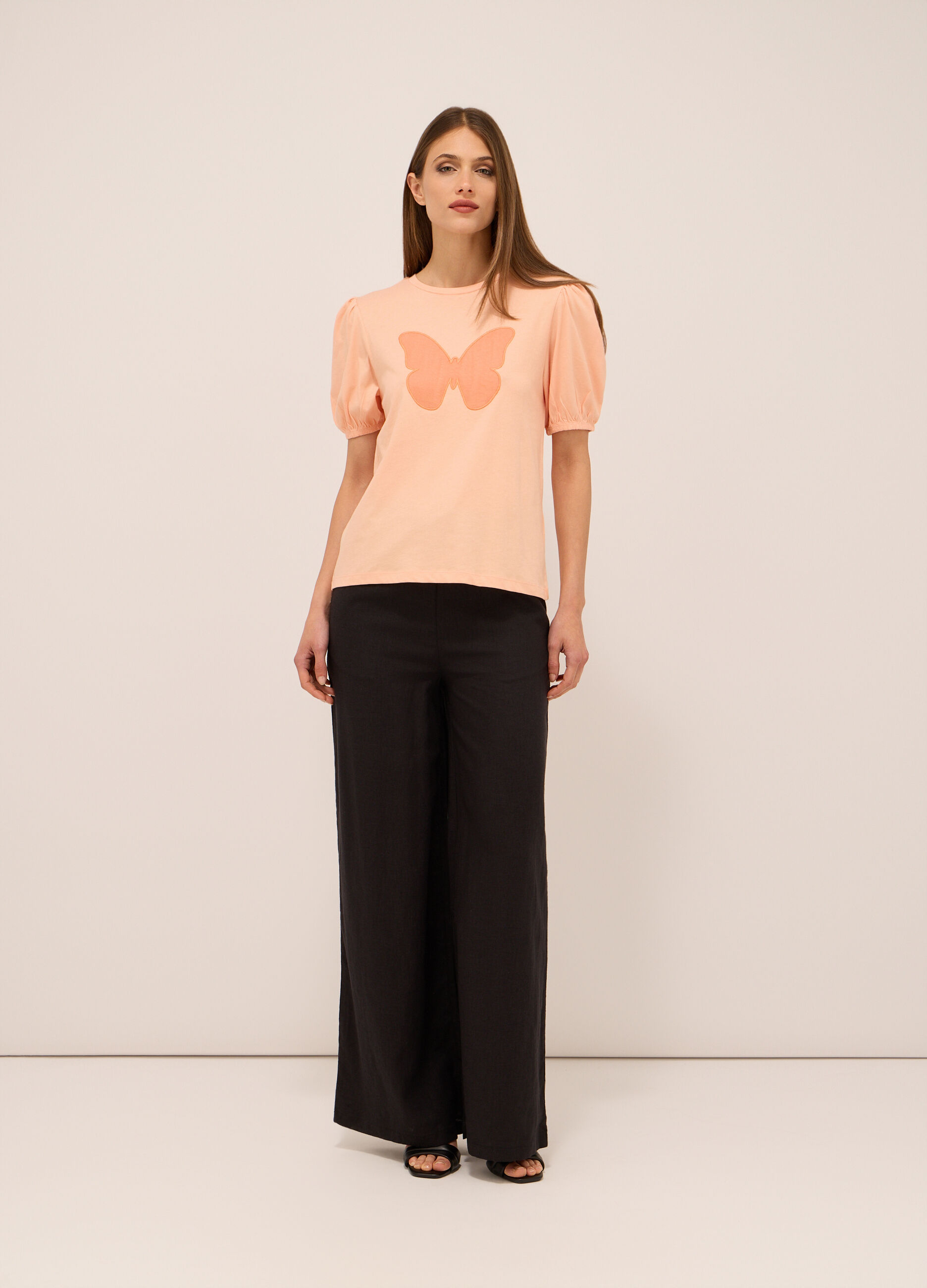Pantaloni misto lino donna