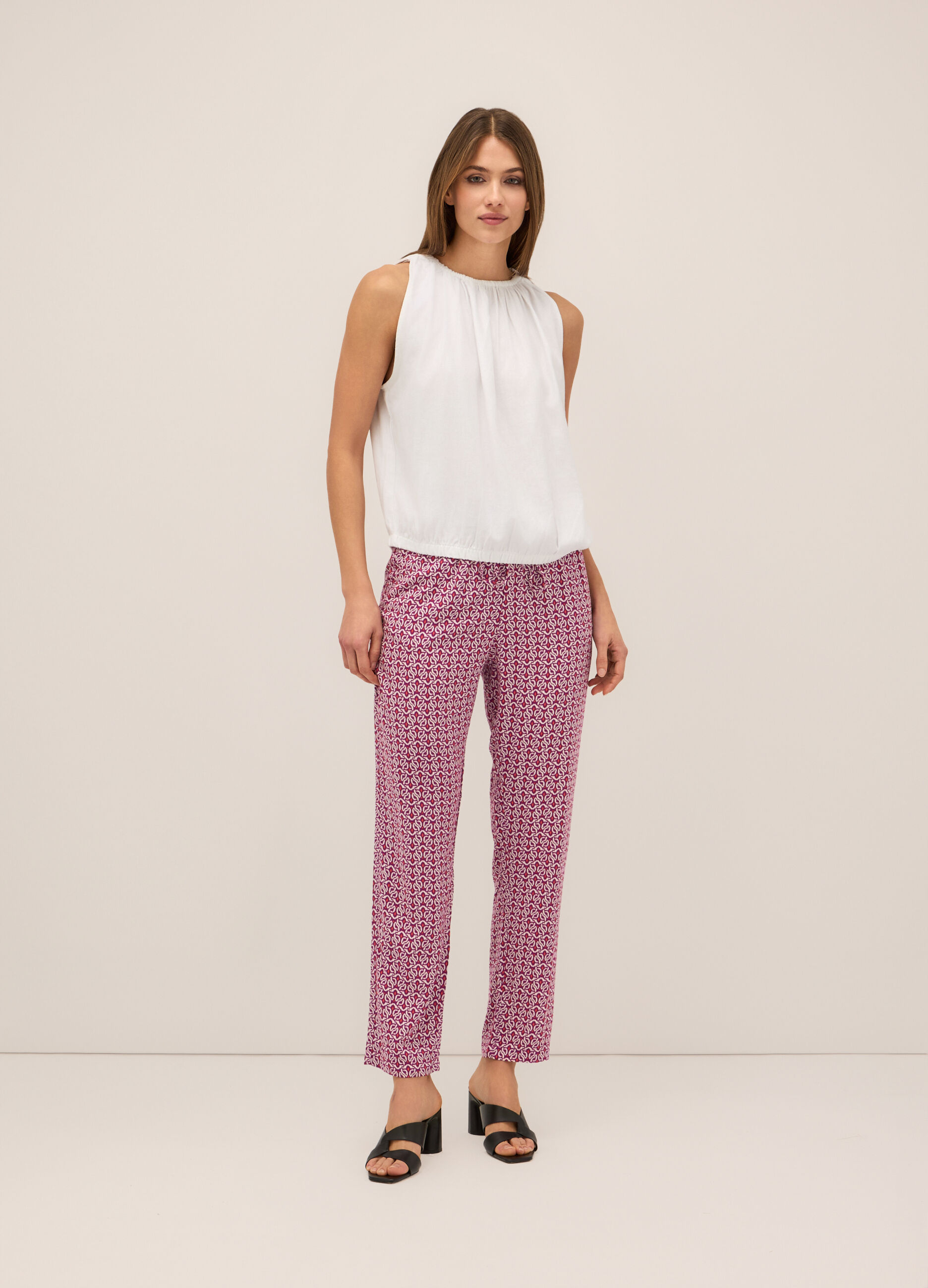 Pantaloni in pura viscosa donna