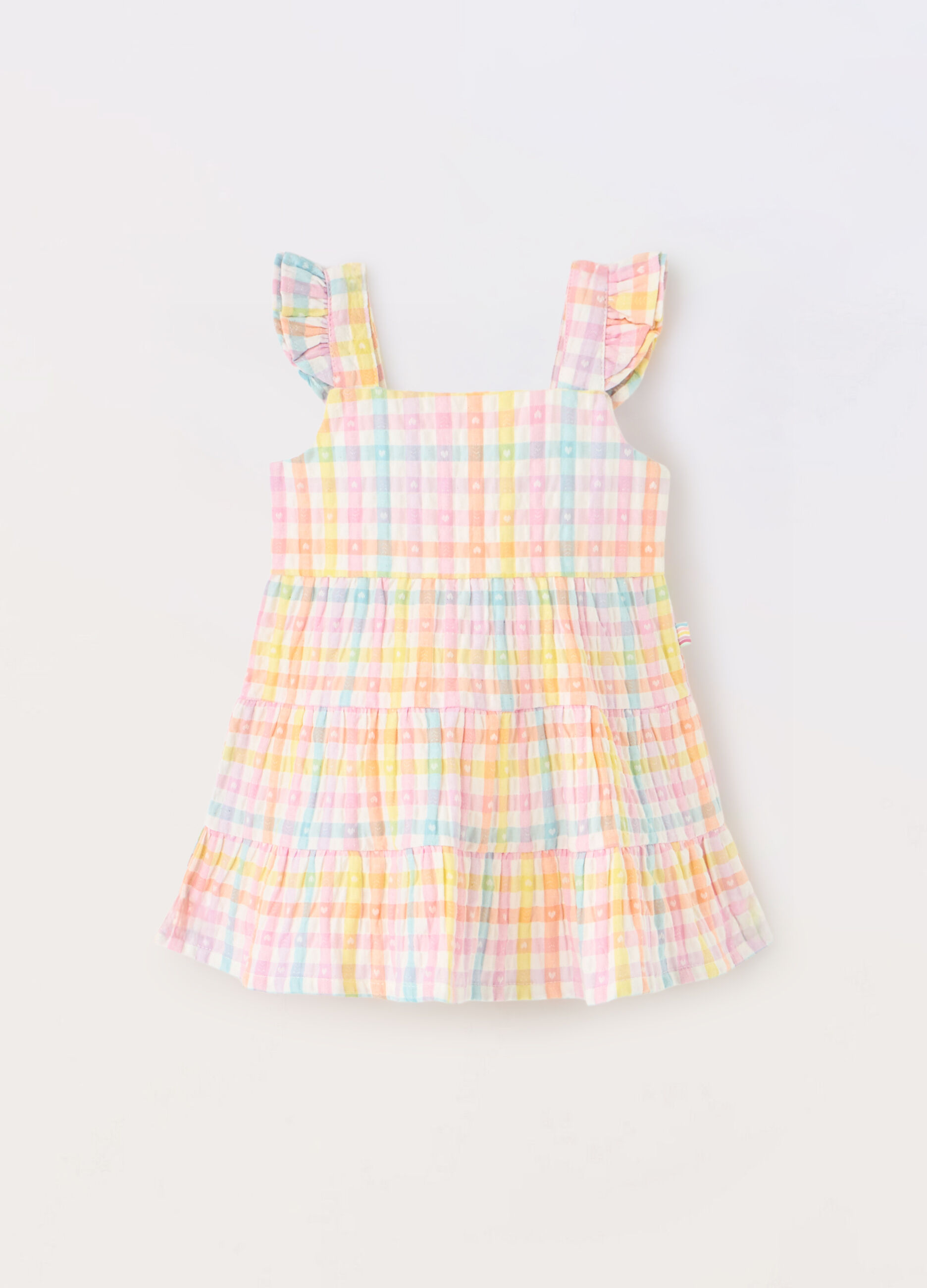 Vestito in puro cotone seersucker neonata