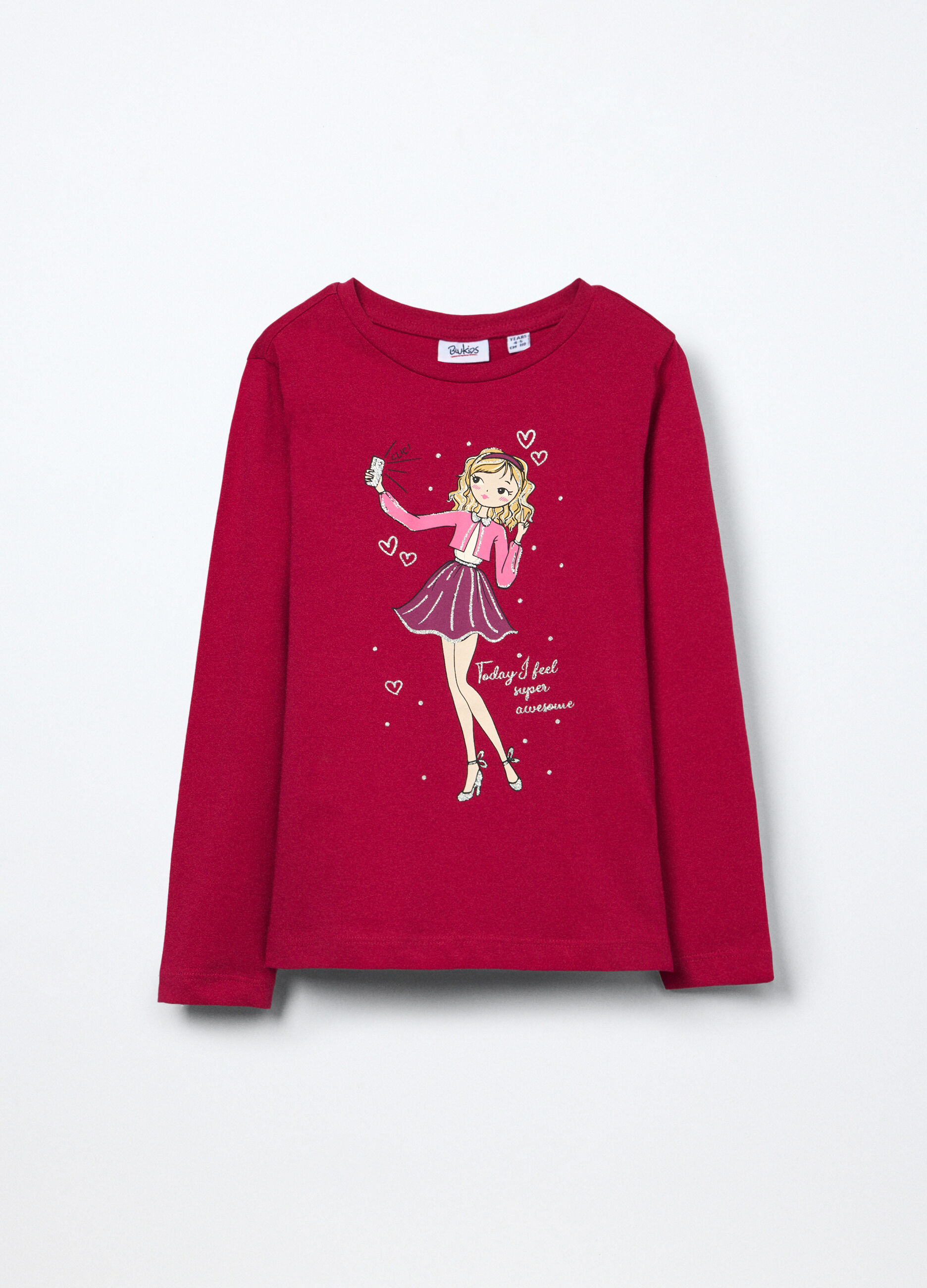 T-shirt in jersey di puro cotone bambina