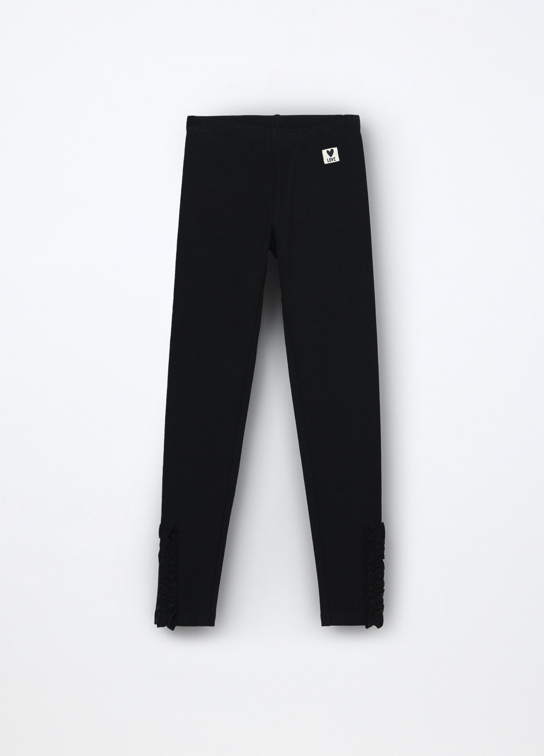 Leggings in french terry di cotone stretch bambina