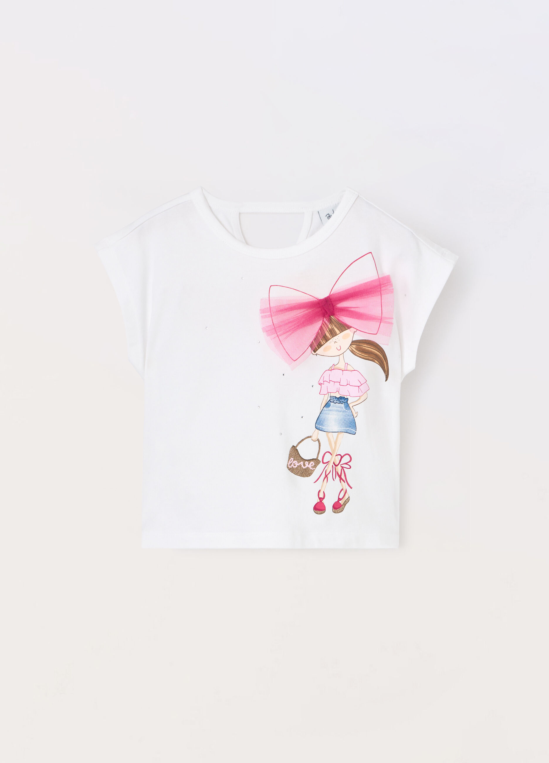 T-shirt in jersey di cotone stretch bambina