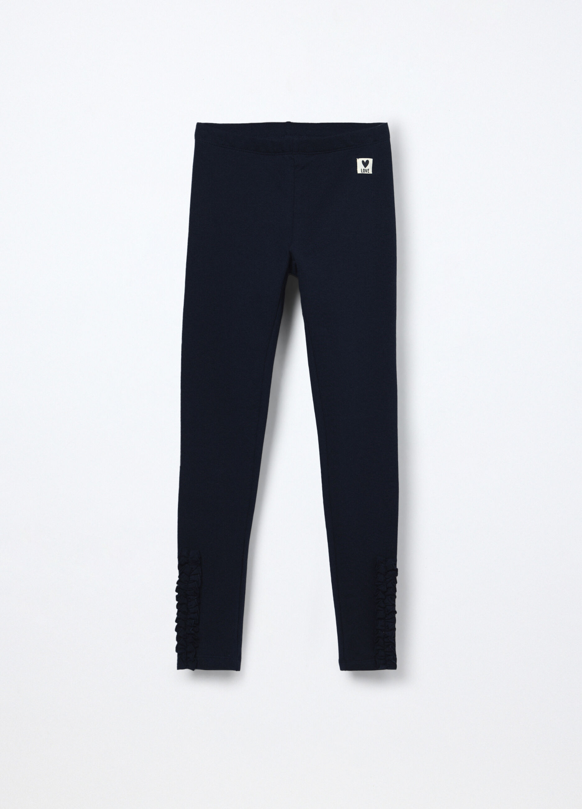 Leggings in french terry di cotone stretch bambina