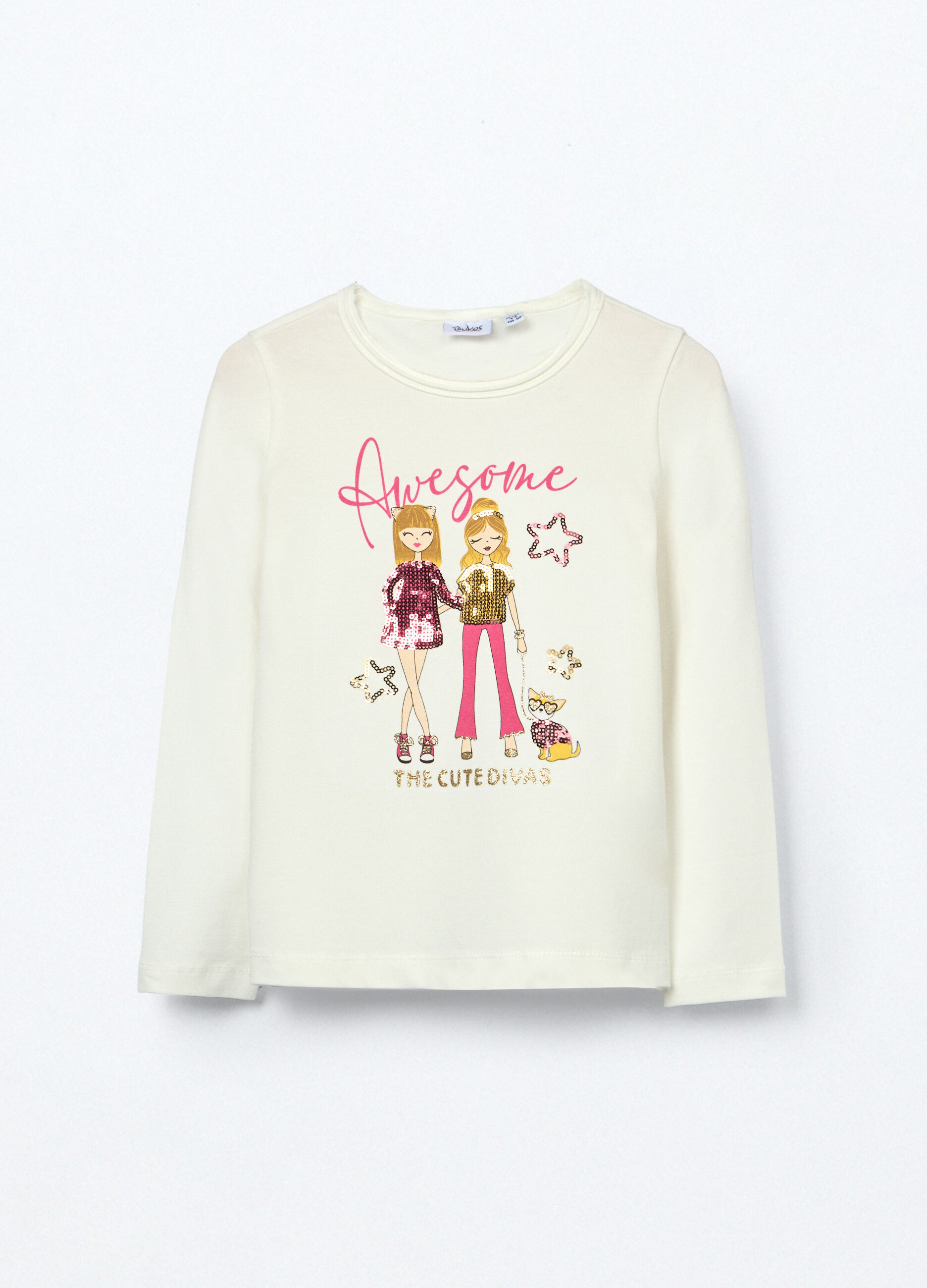 T-shirt in jersey di cotone stretch bambina