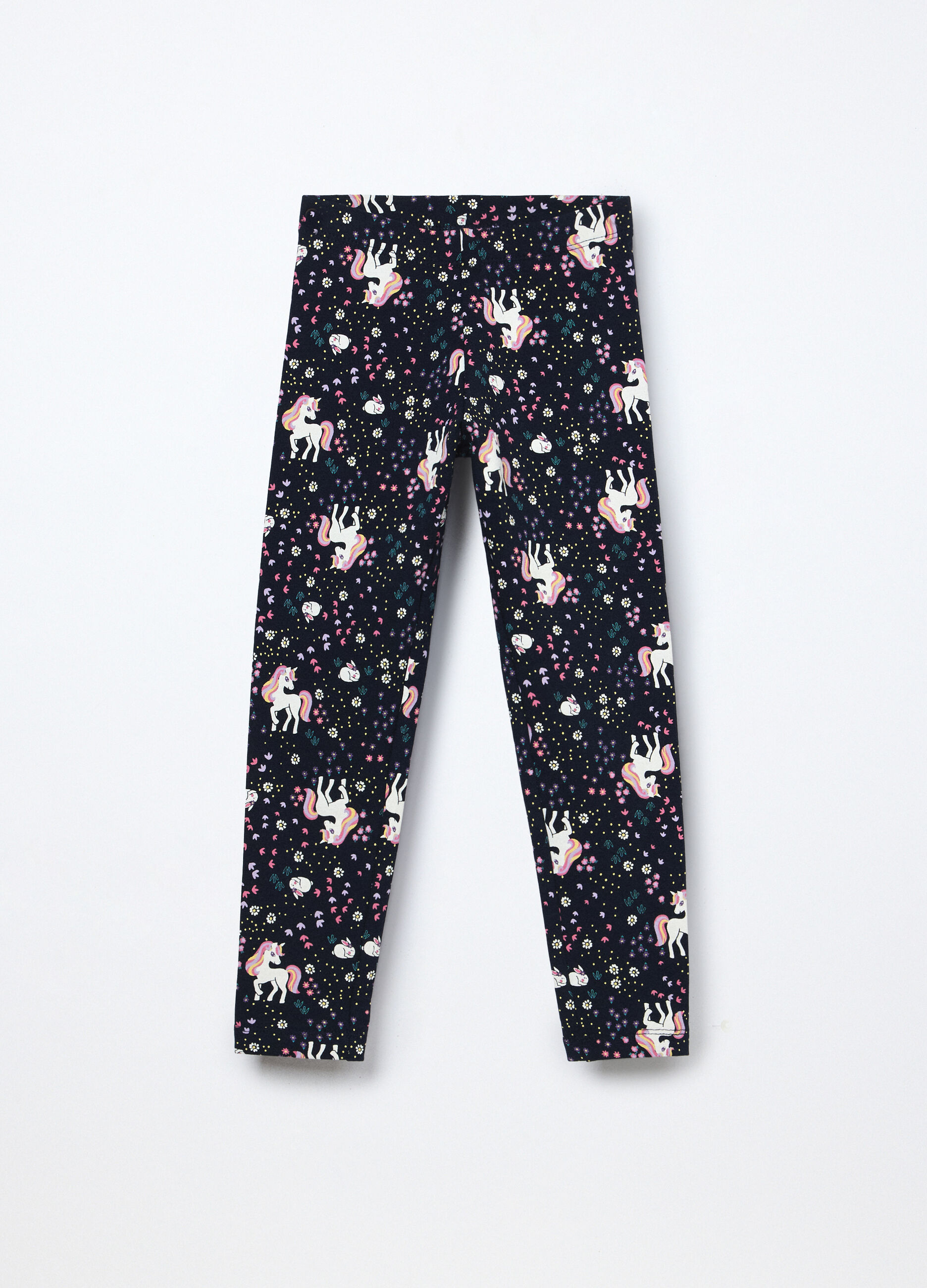 Leggings in french terry di cotone stretch bambina