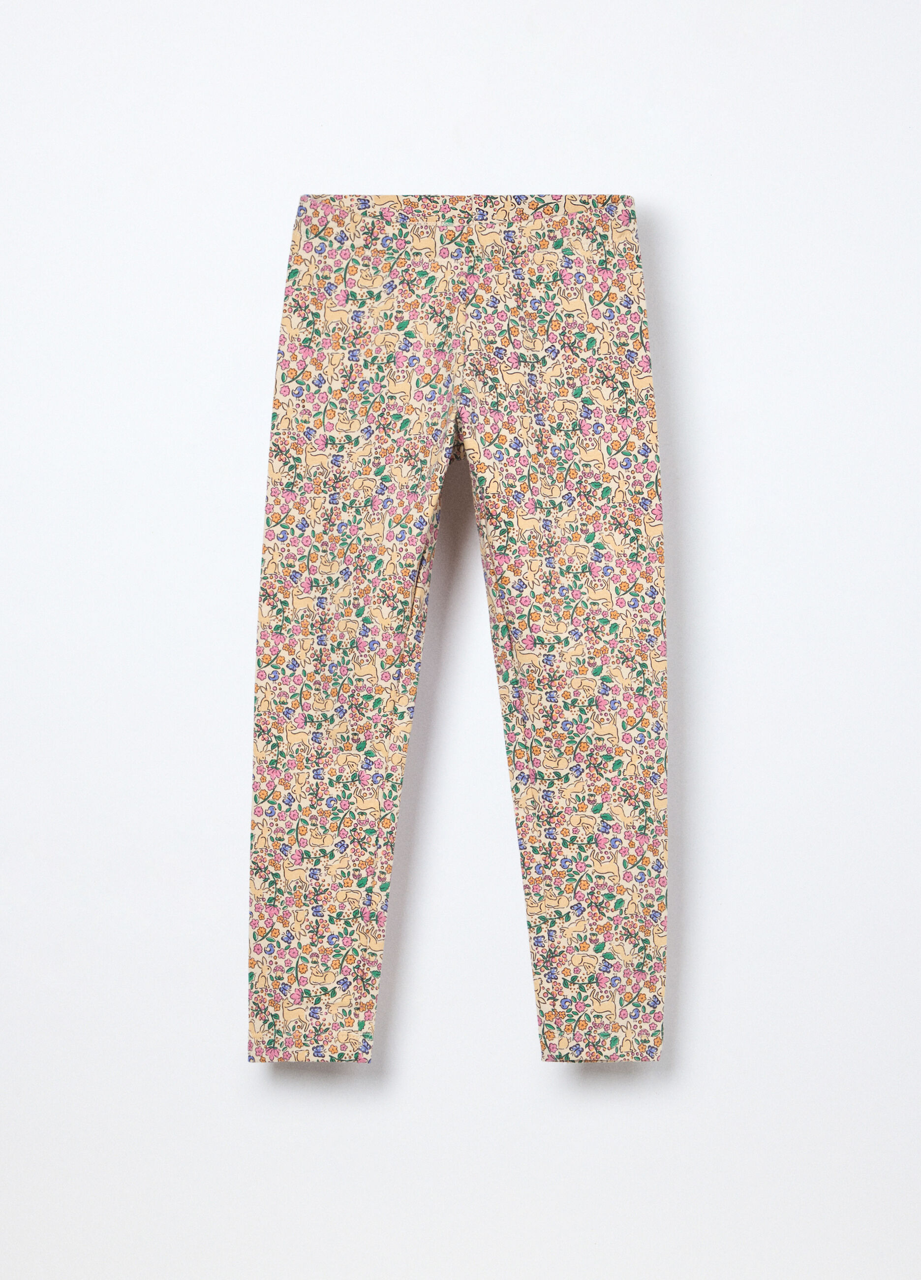 Leggings in french terry di cotone stretch bambina