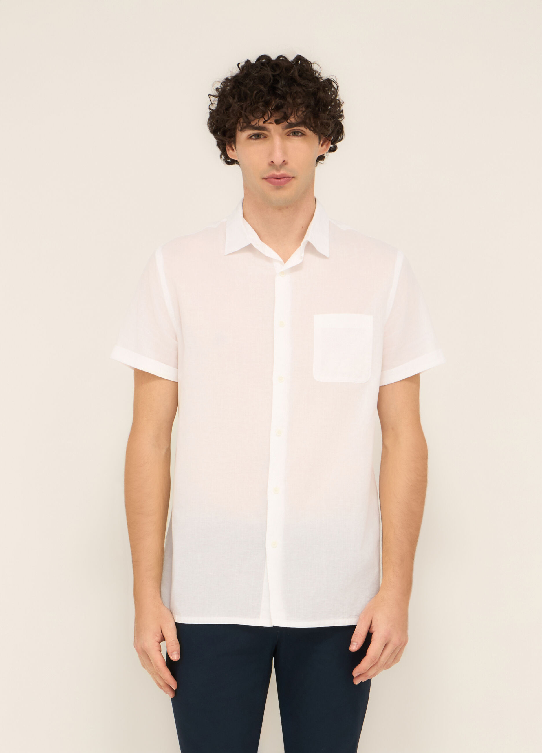 Camicia a maniche corte con taschino uomo