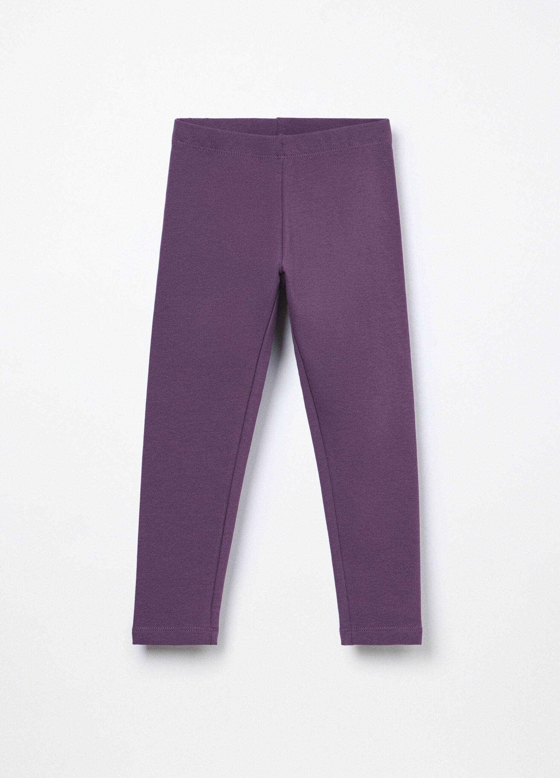 Leggings in french terry di cotone stretch bambina
