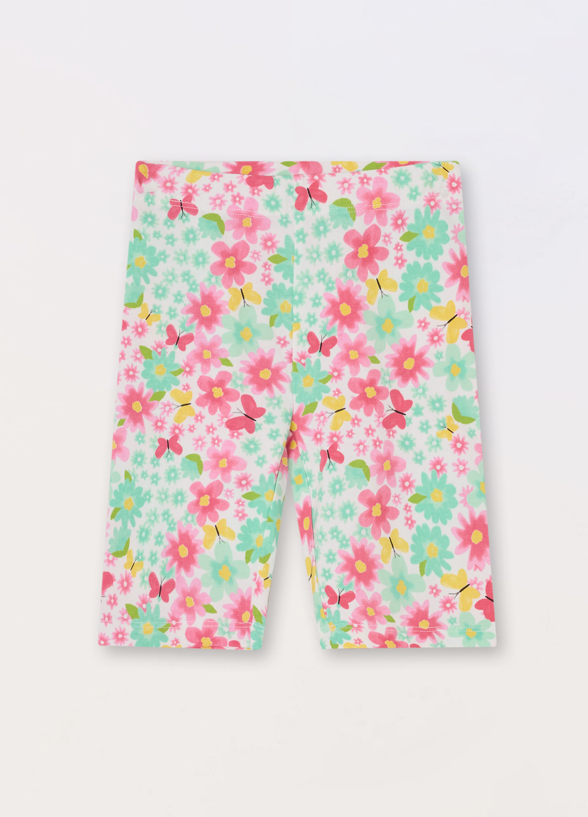 Leggings corti in jersey di cotone stretch bambina