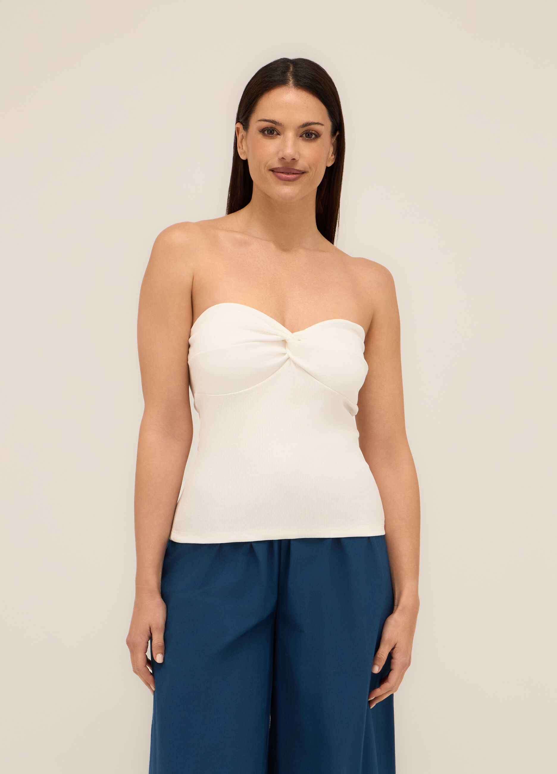 Top a fascia in costina donna