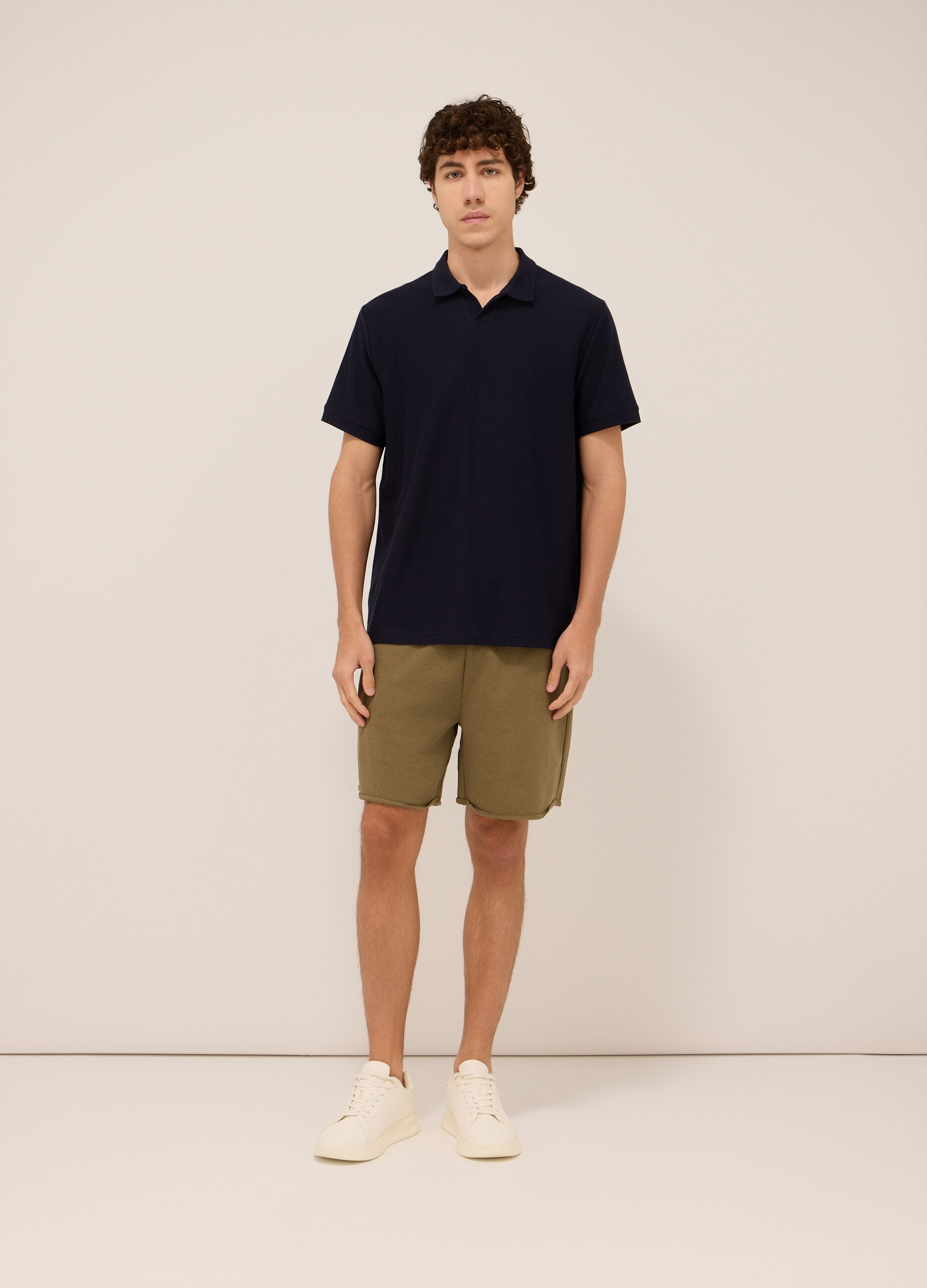 Shorts sportivi in felpa misto cotone uomo