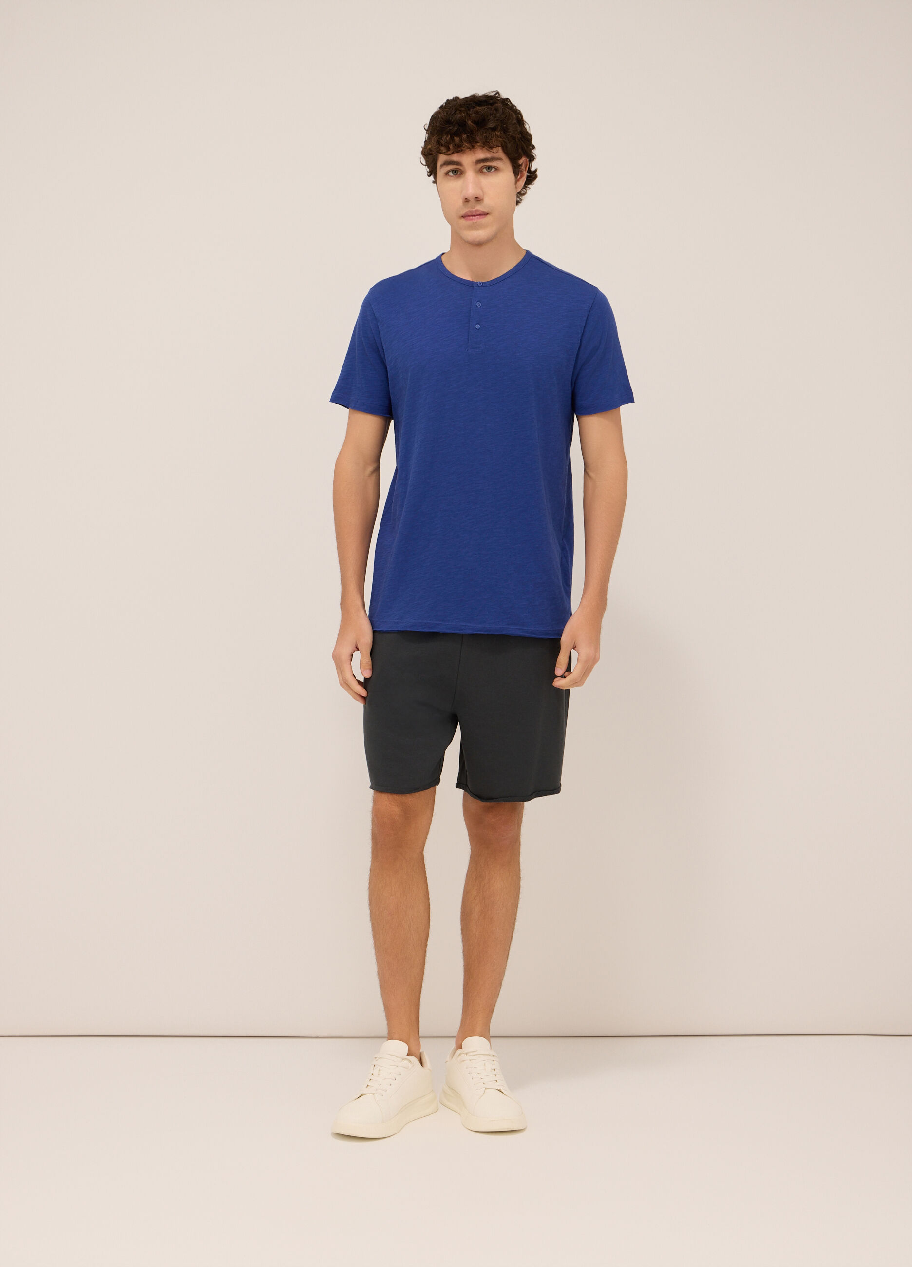 Shorts sportivi in felpa misto cotone uomo