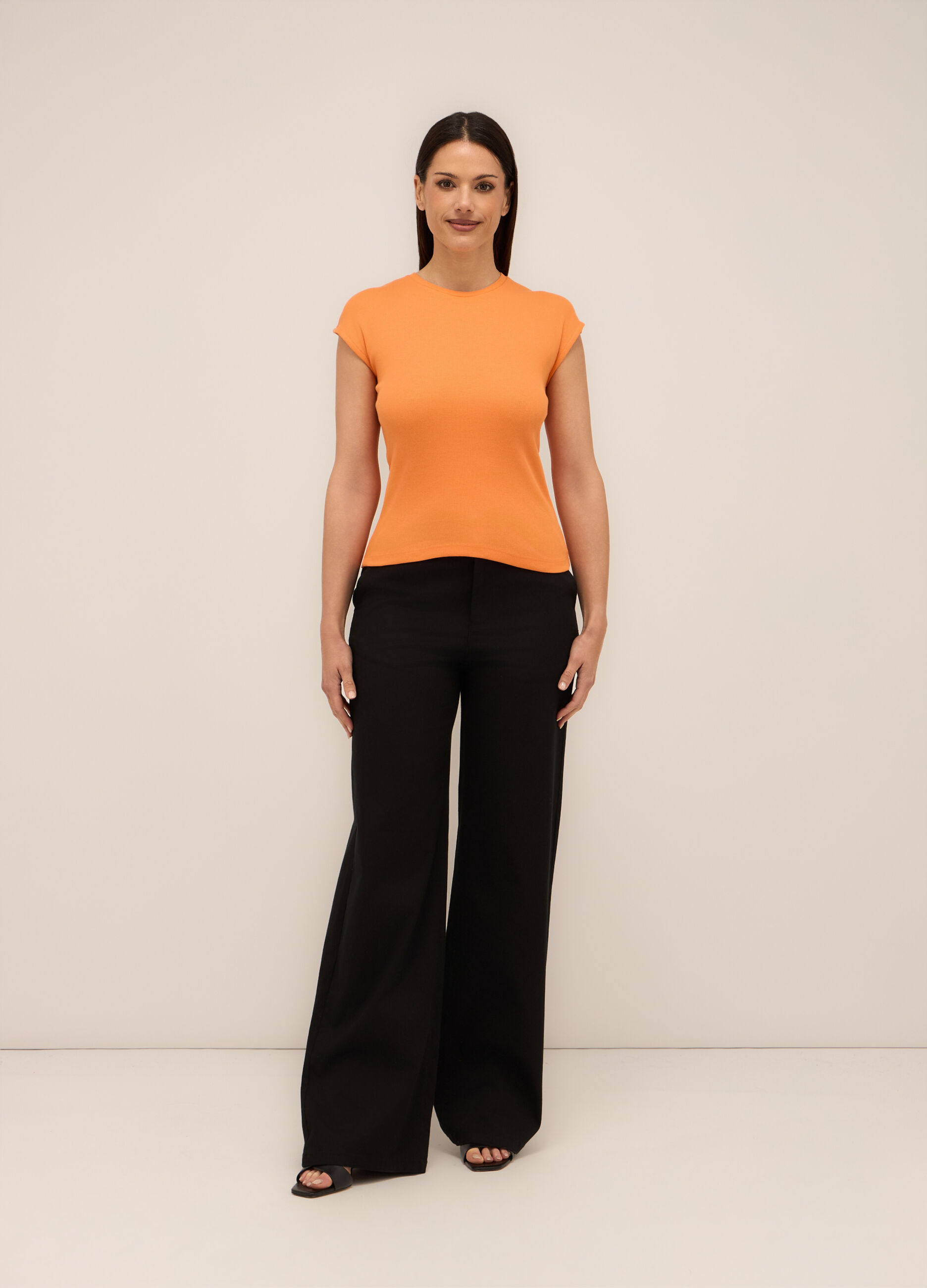 Pantaloni in twill di cotone stretch donna