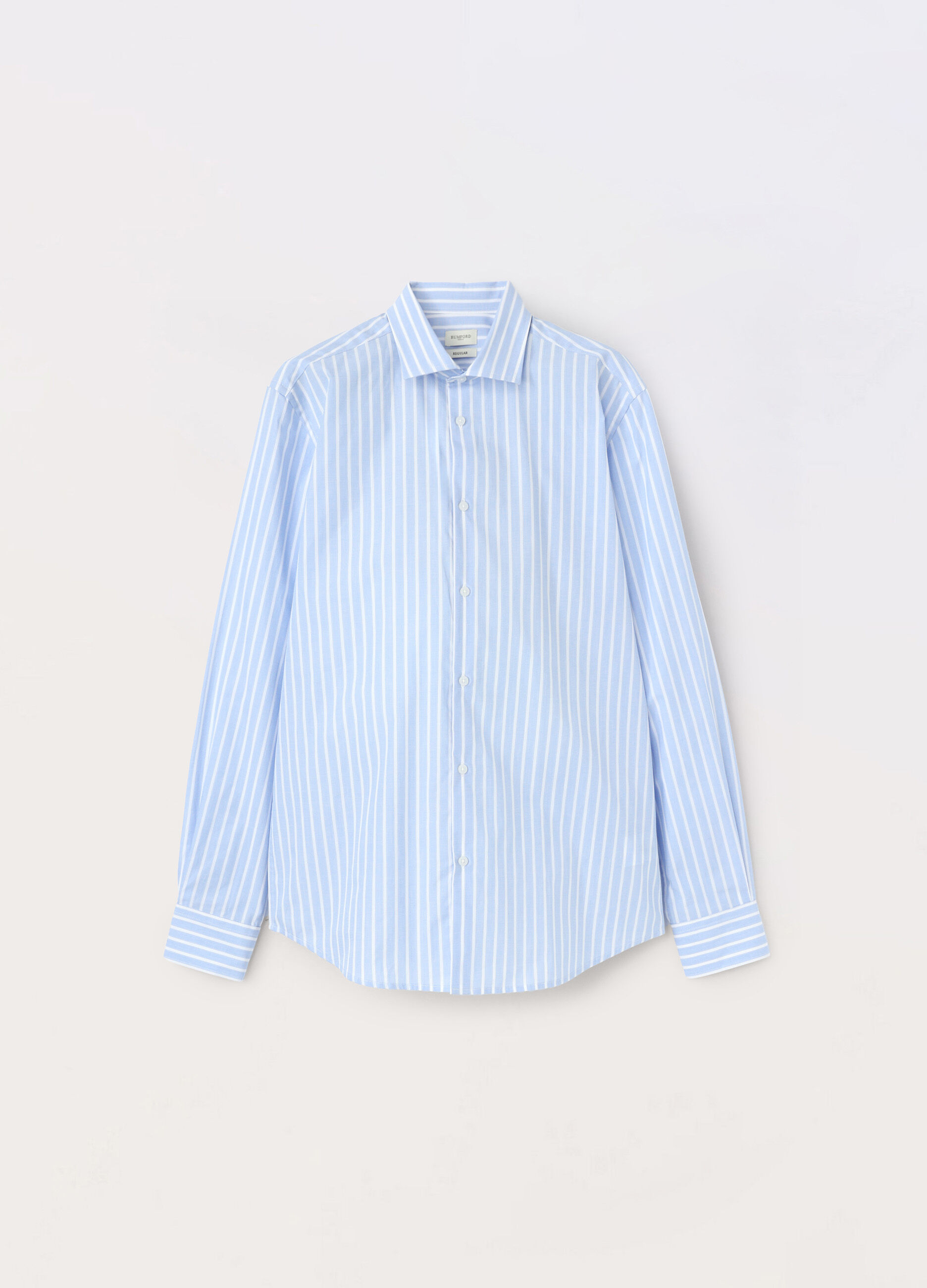 Camicia regular fit in cotone a righe uomo