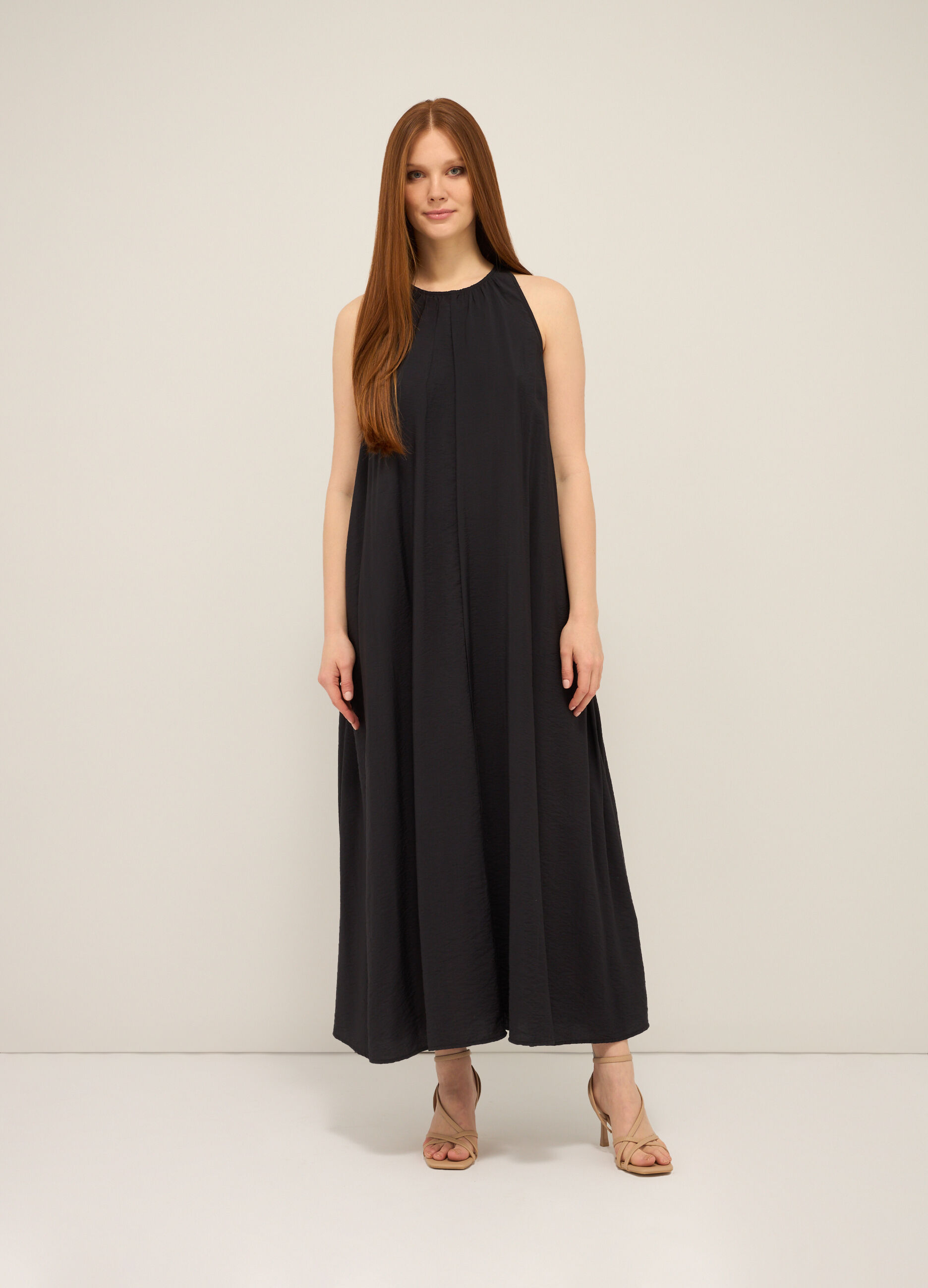 Vestito lungo smanicato in puro cotone donna