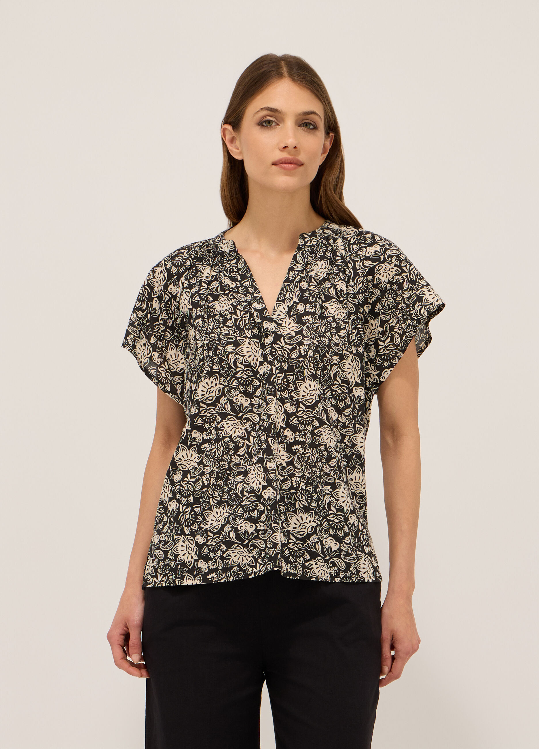 Blusa in puro cotone voile donna