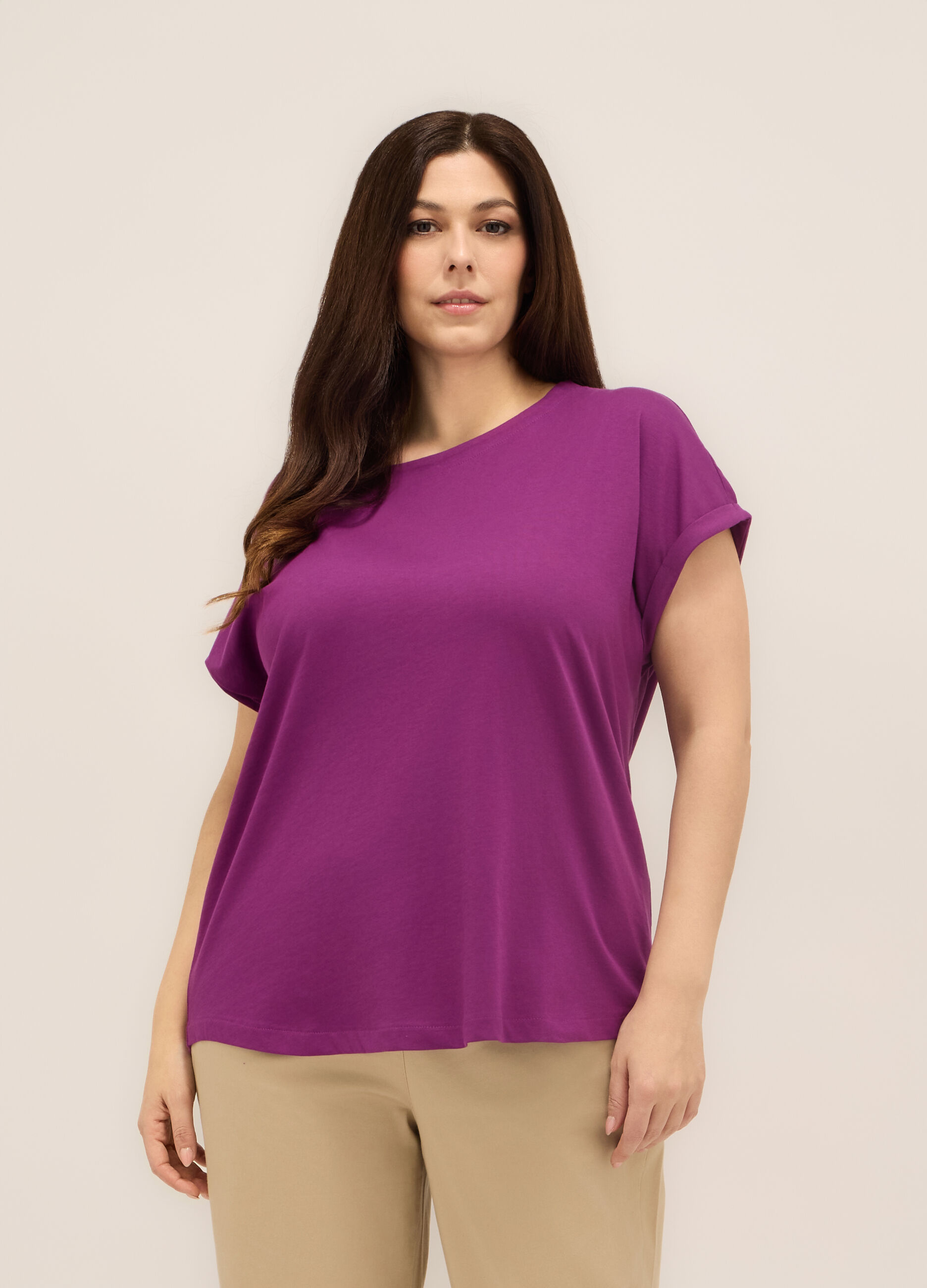 T-shirt in jersey di puro cotone donna curvy