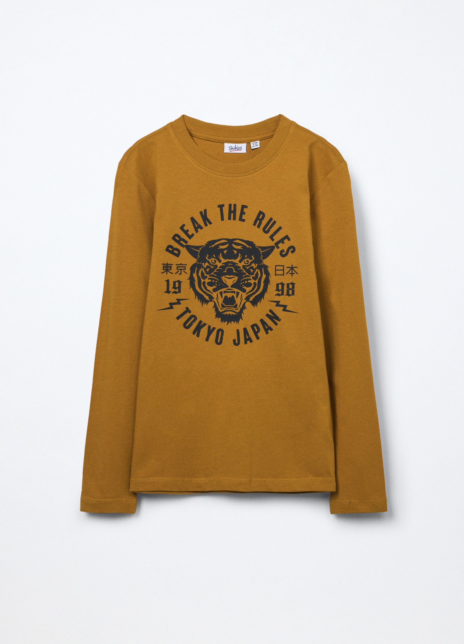 T-shirt a maniche lunghe in puro cotone jersey ragazzo