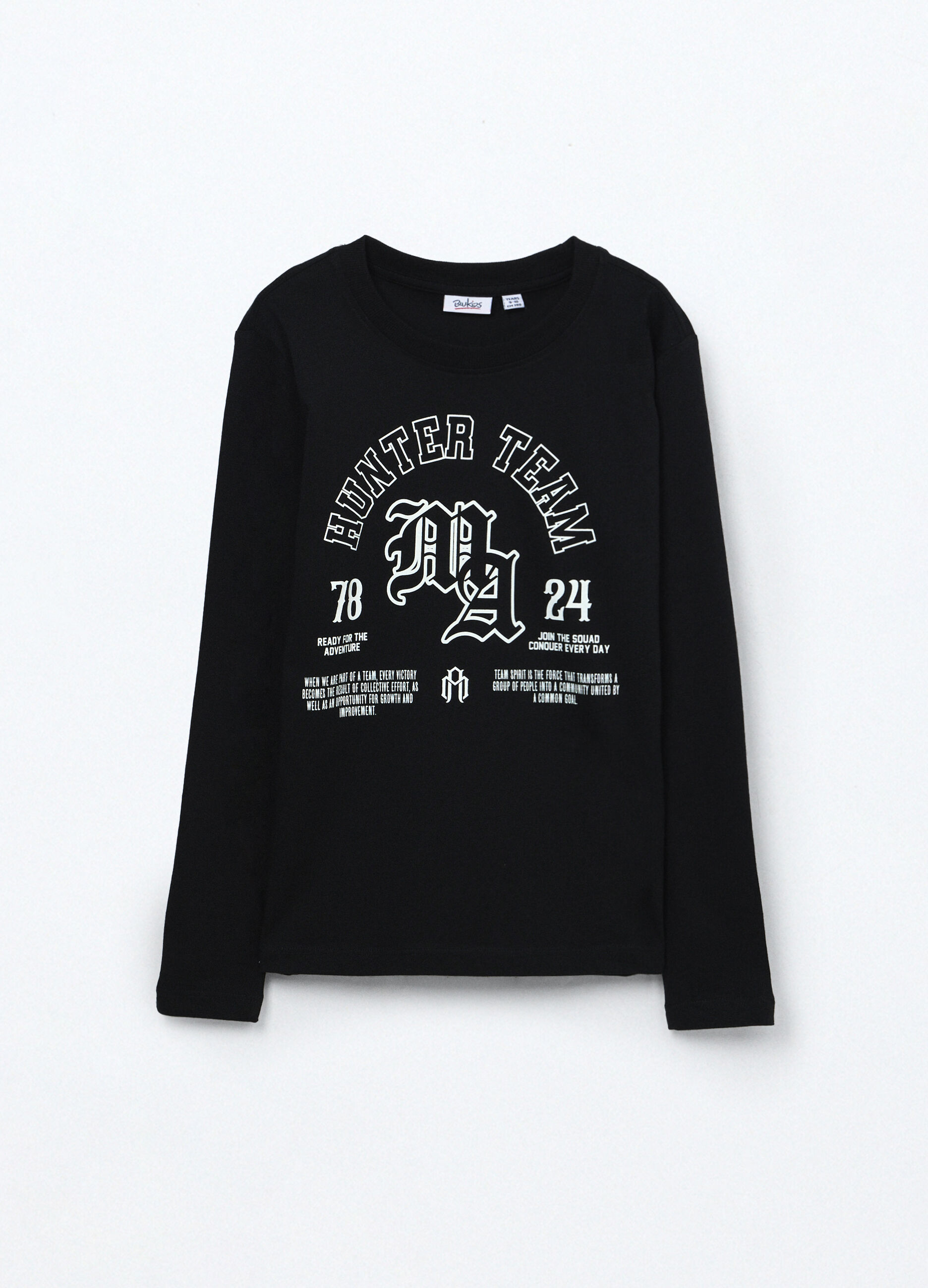 T-shirt a maniche lunghe in puro cotone jersey ragazzo