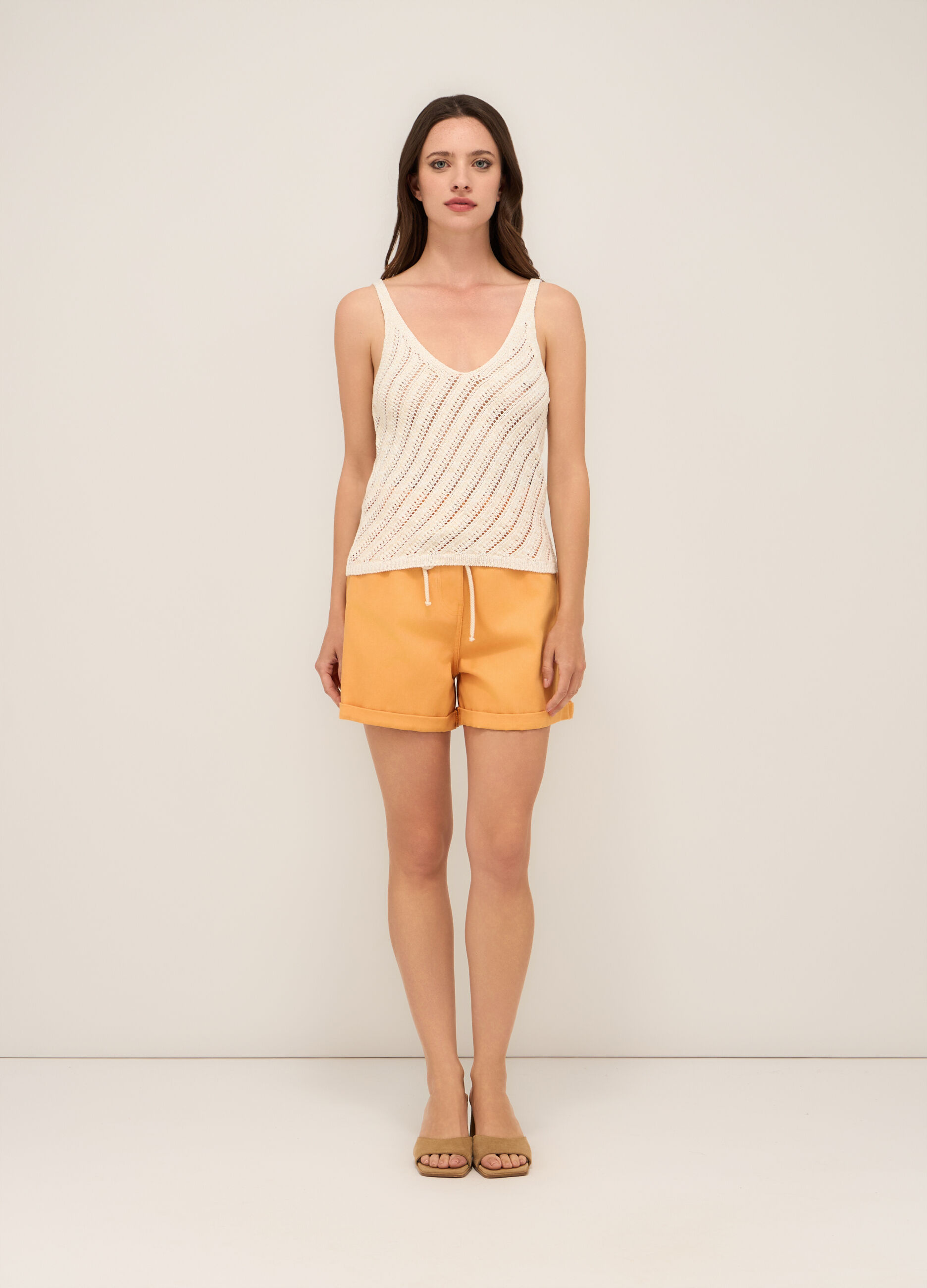 Shorts in denim di puro cotone donna