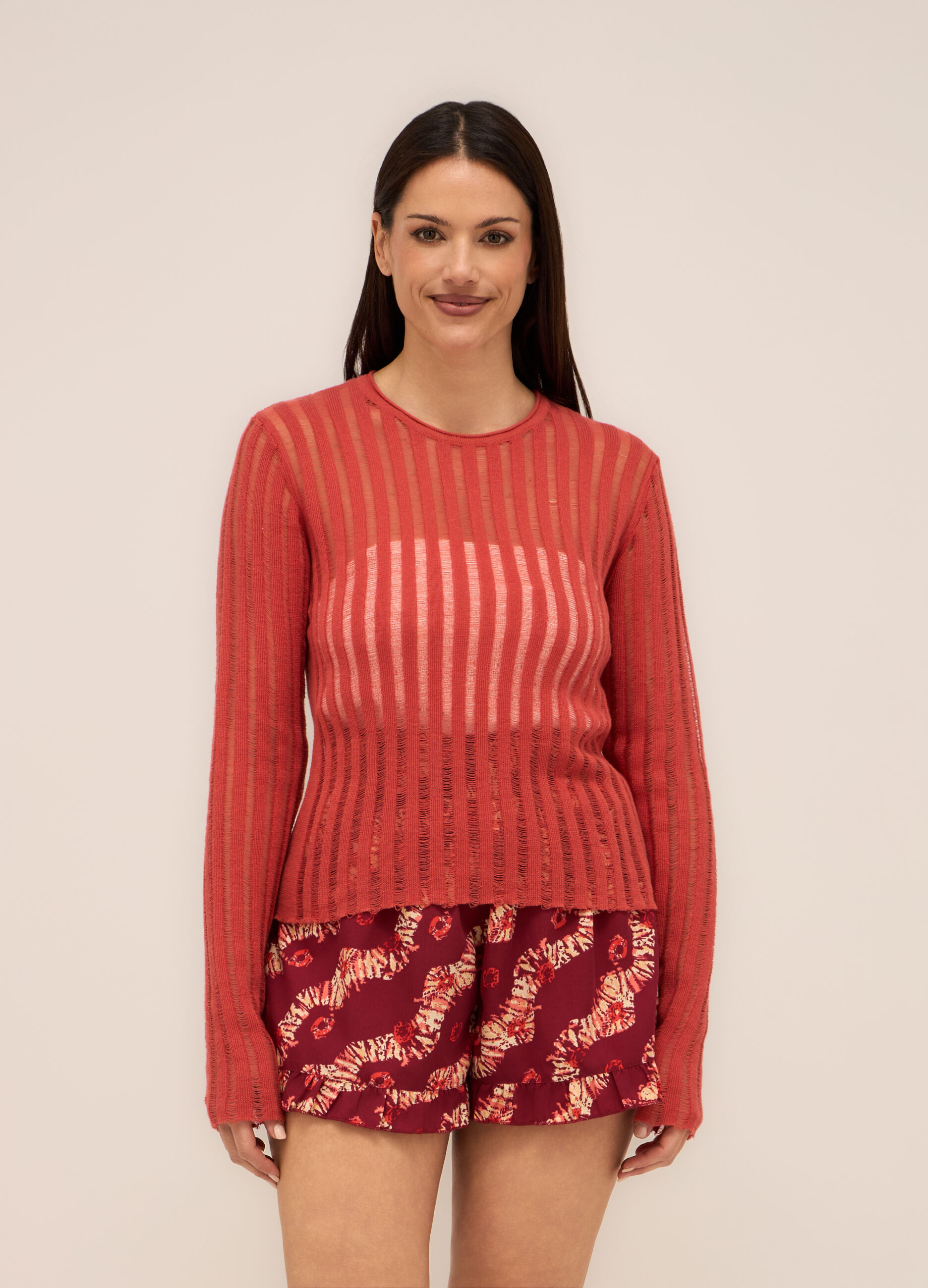 Maglia tricot misto cotone donna