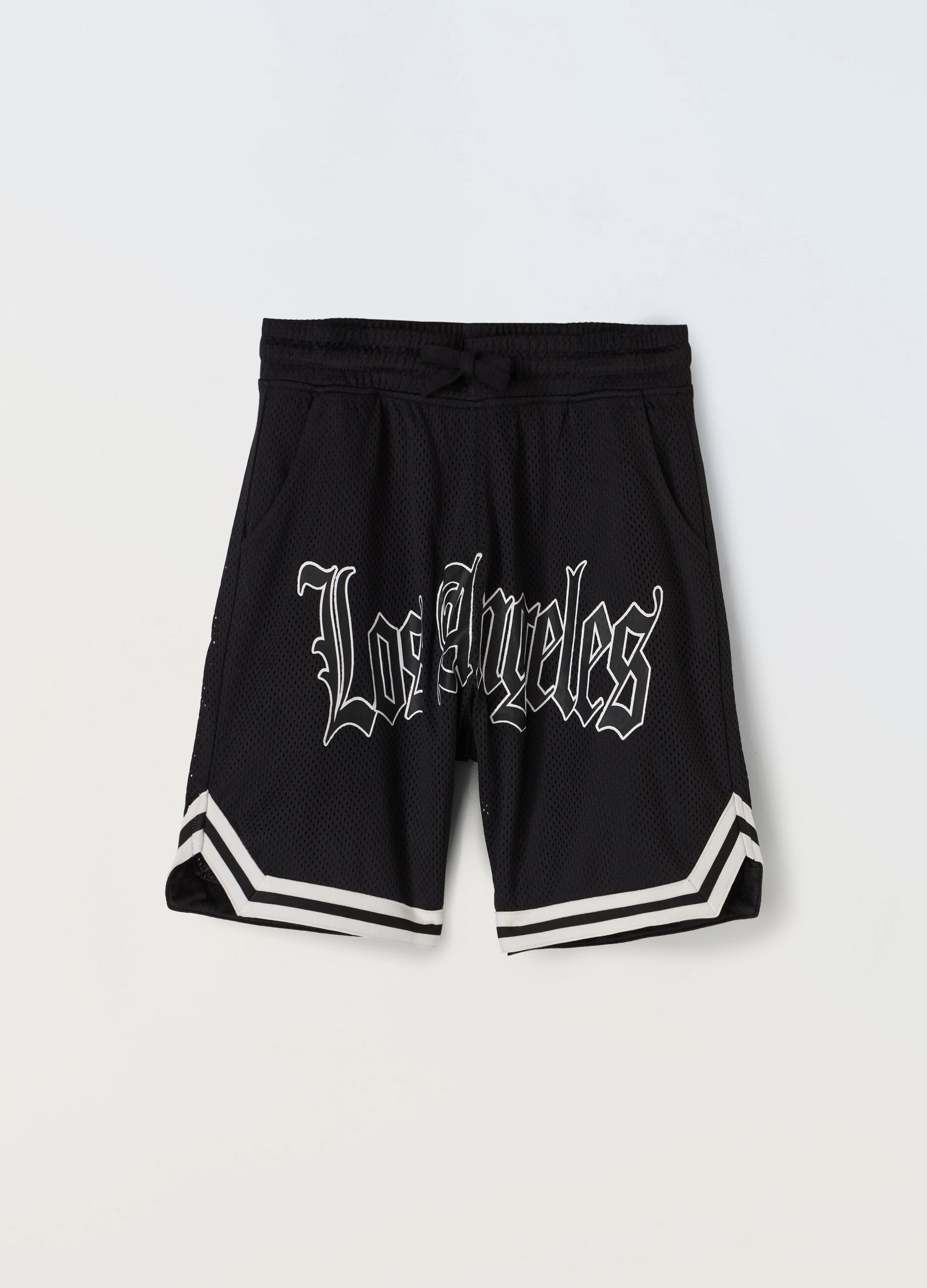 Short in mesh con stampa ragazzo