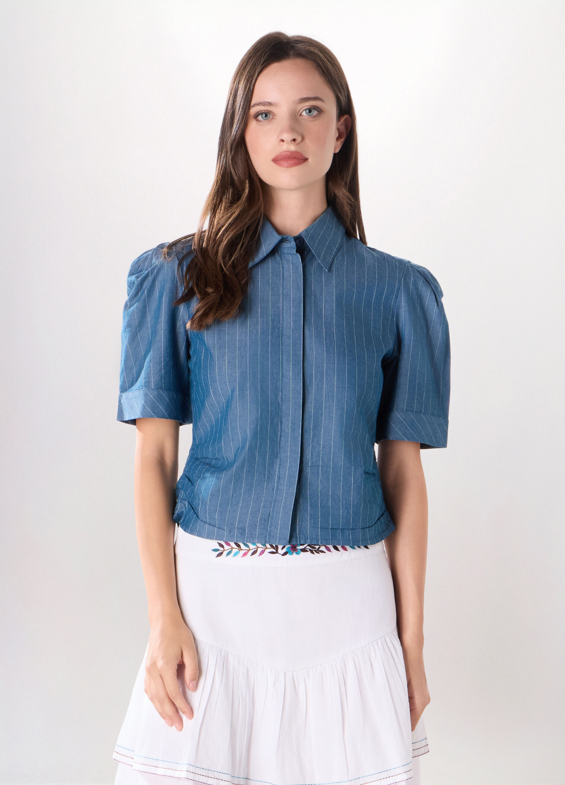Camicia in popeline di puro cotone donna