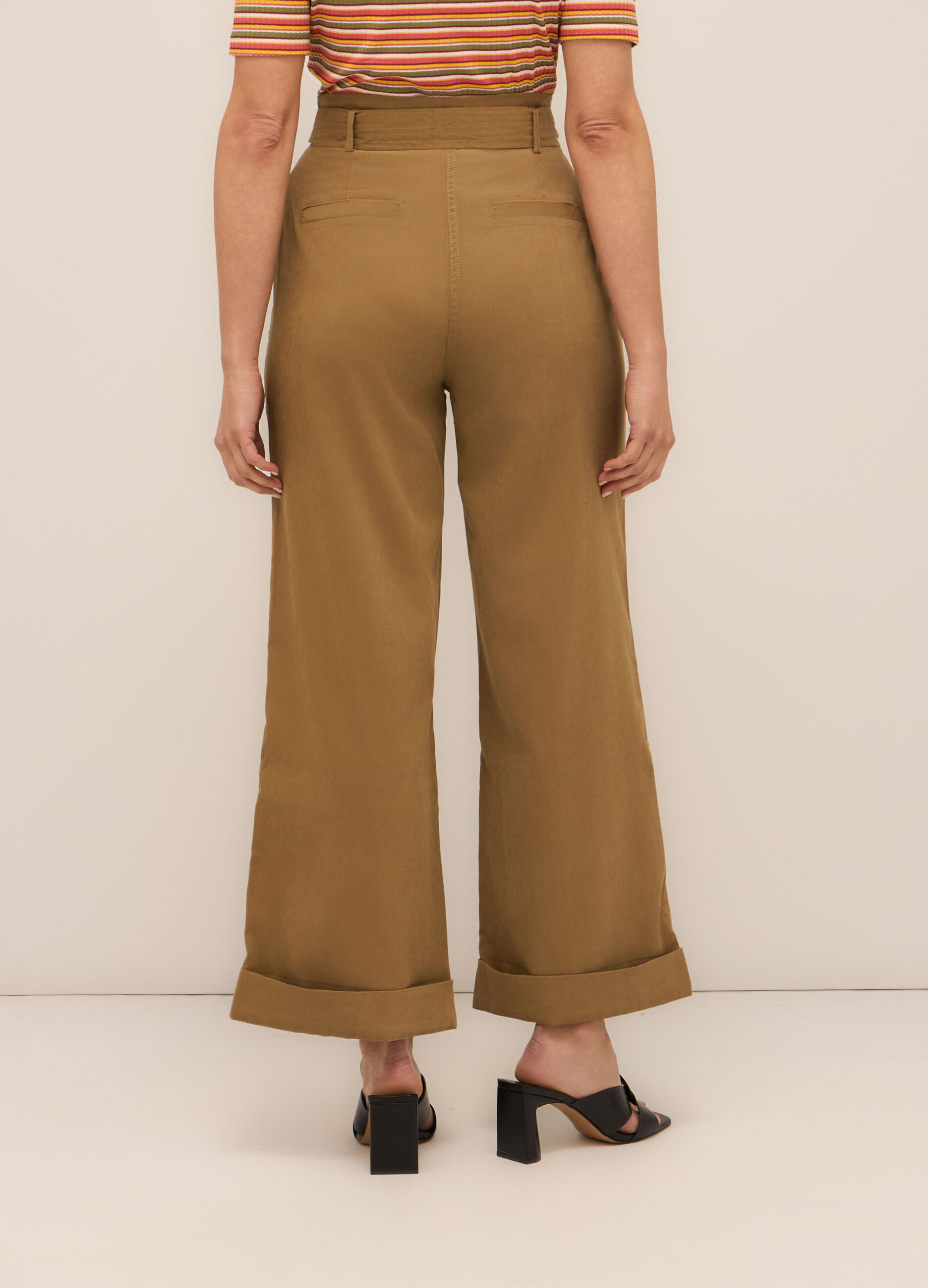Pantaloni palazzo in twill donna 3 Pantaloni palazzo in twill donna