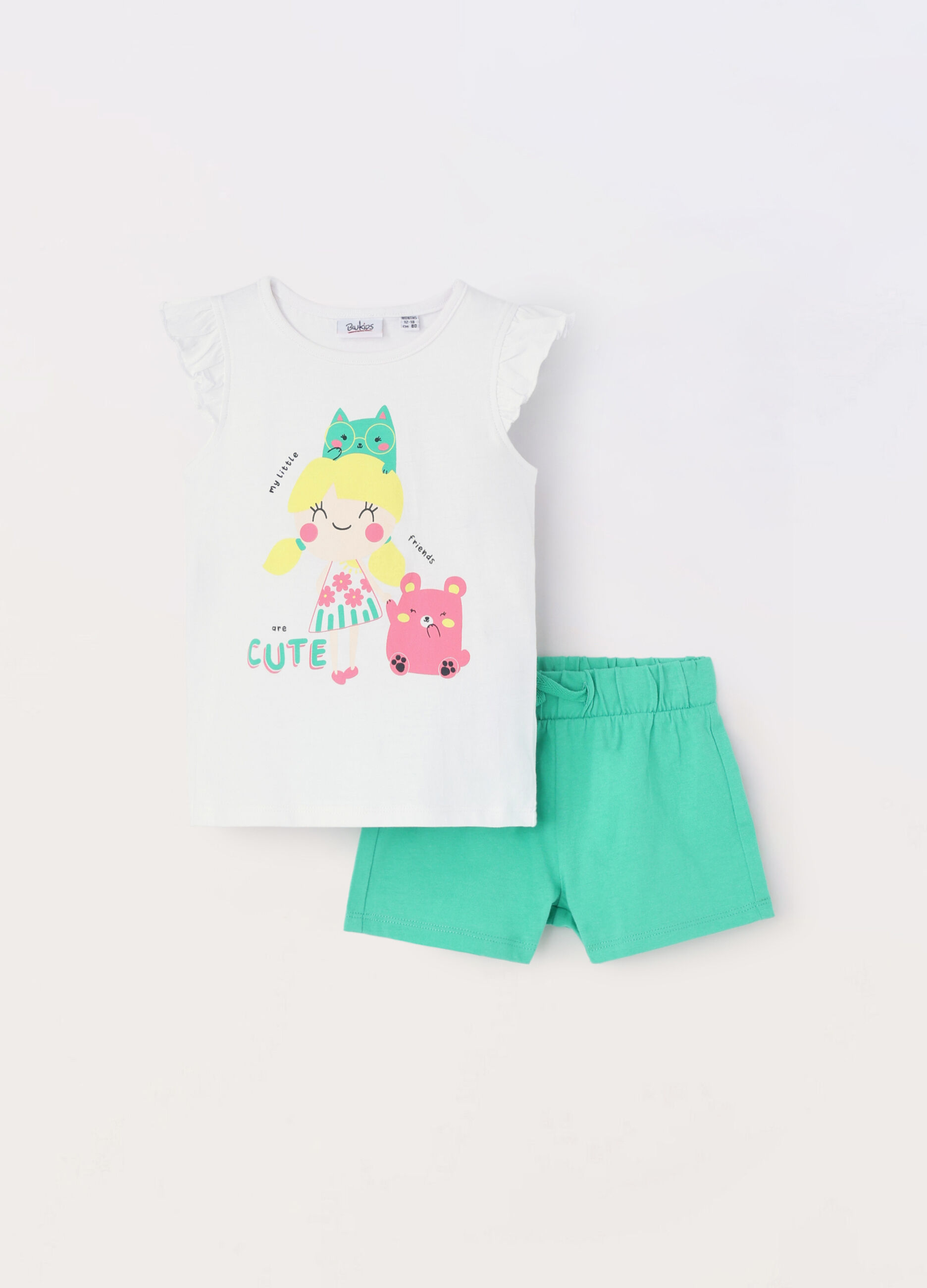 Jogging set in jersey di puro cotone neonata