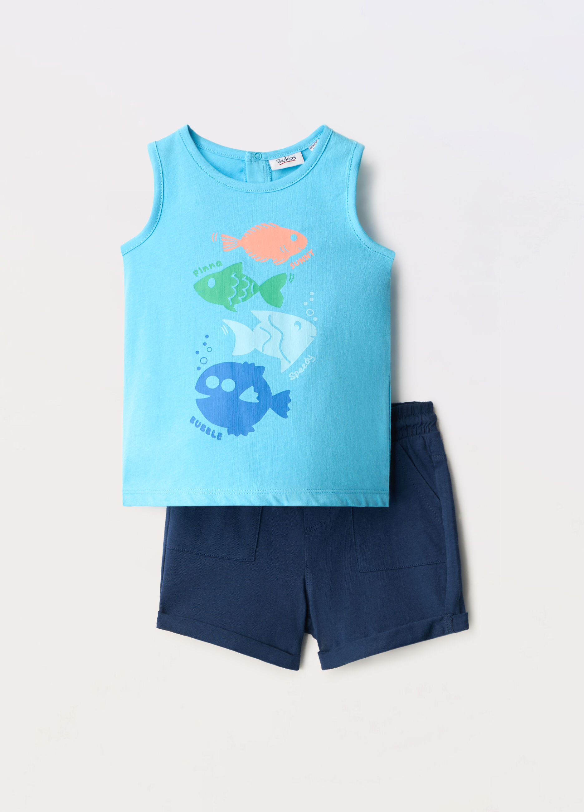 Jogging set in jersey di puro cotone neonato