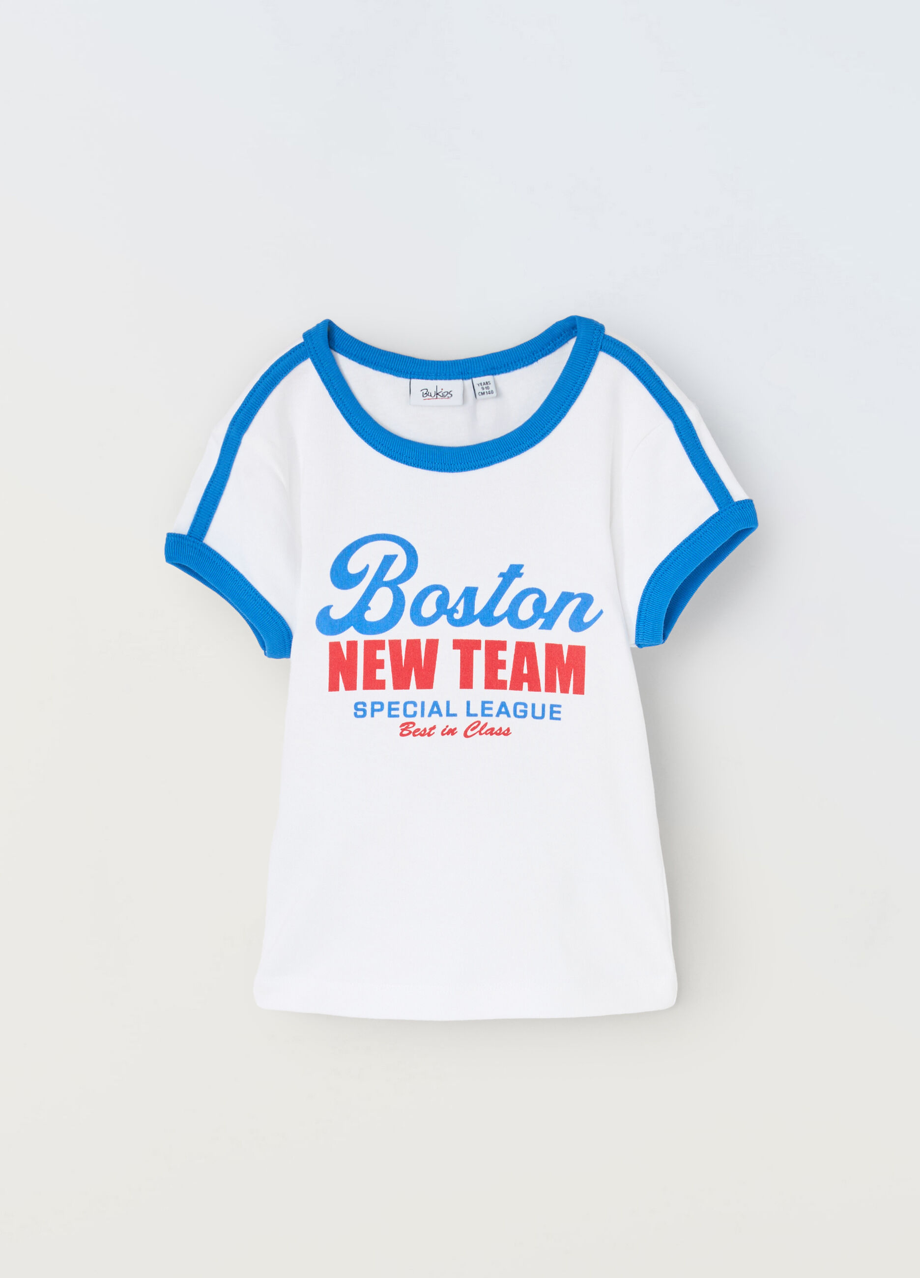 T-shirt in costina di puro cotone ragazza