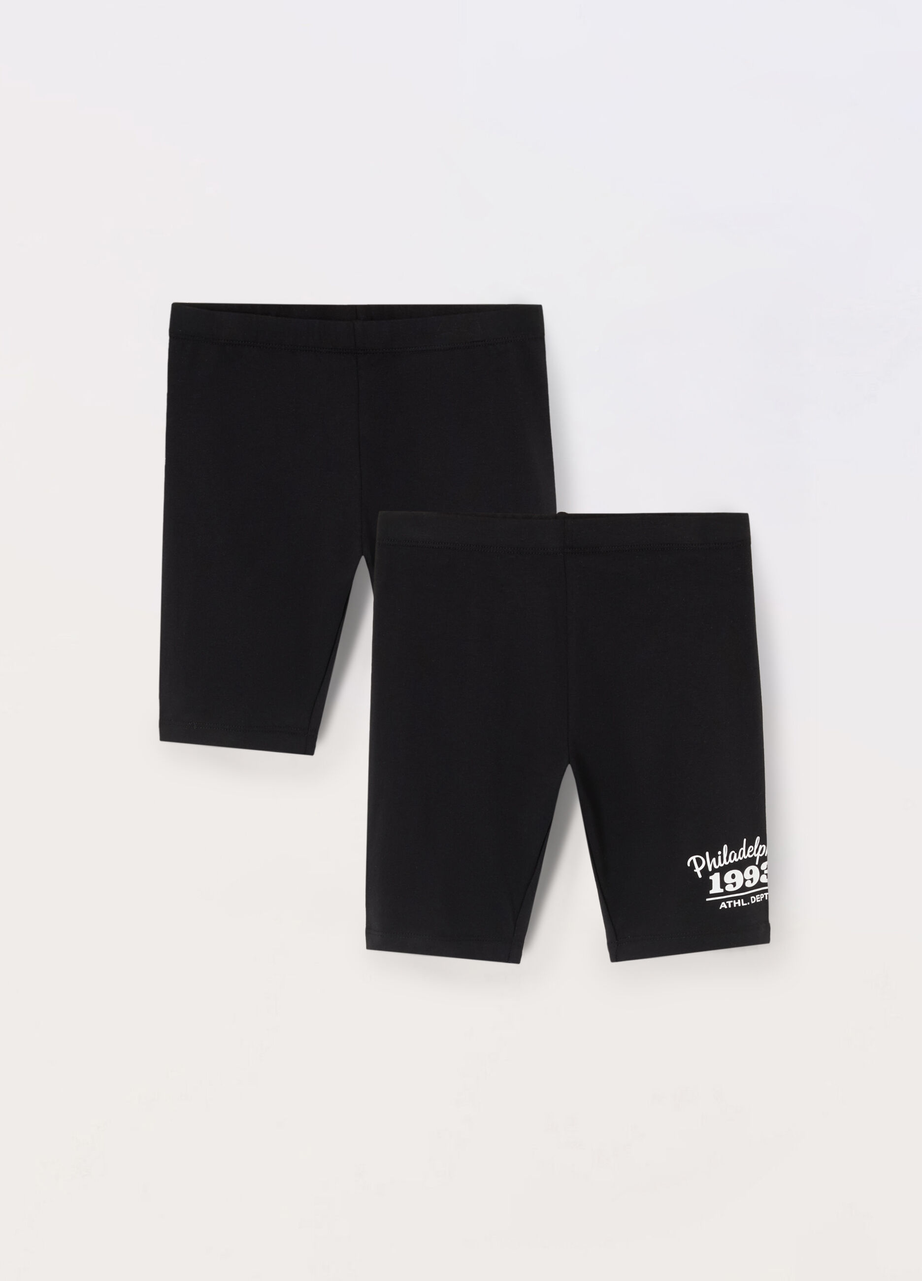 Pack 2 leggings ciclista in jersey di cotone stretch ragazza