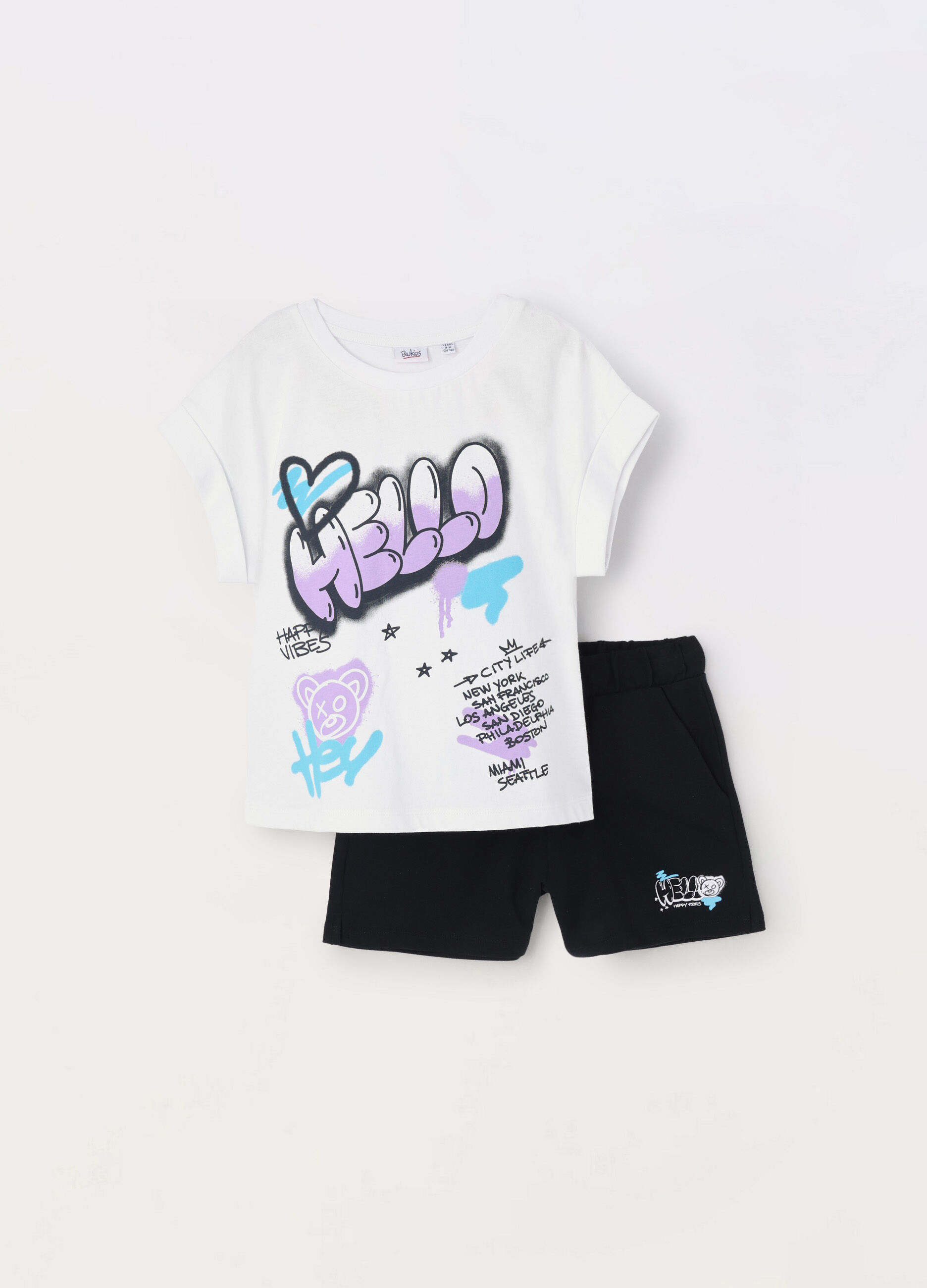 Jogging set in jersey di puro cotone ragazza