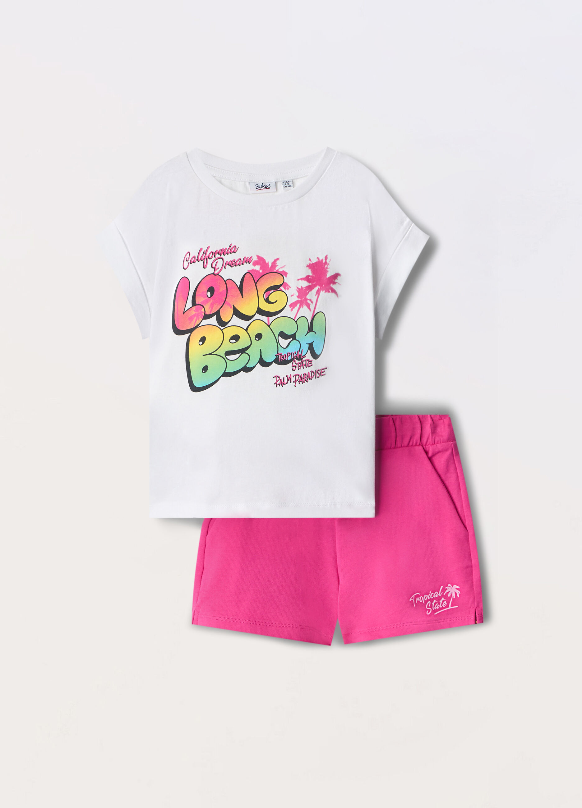 Jogging set in jersey di puro cotone ragazza
