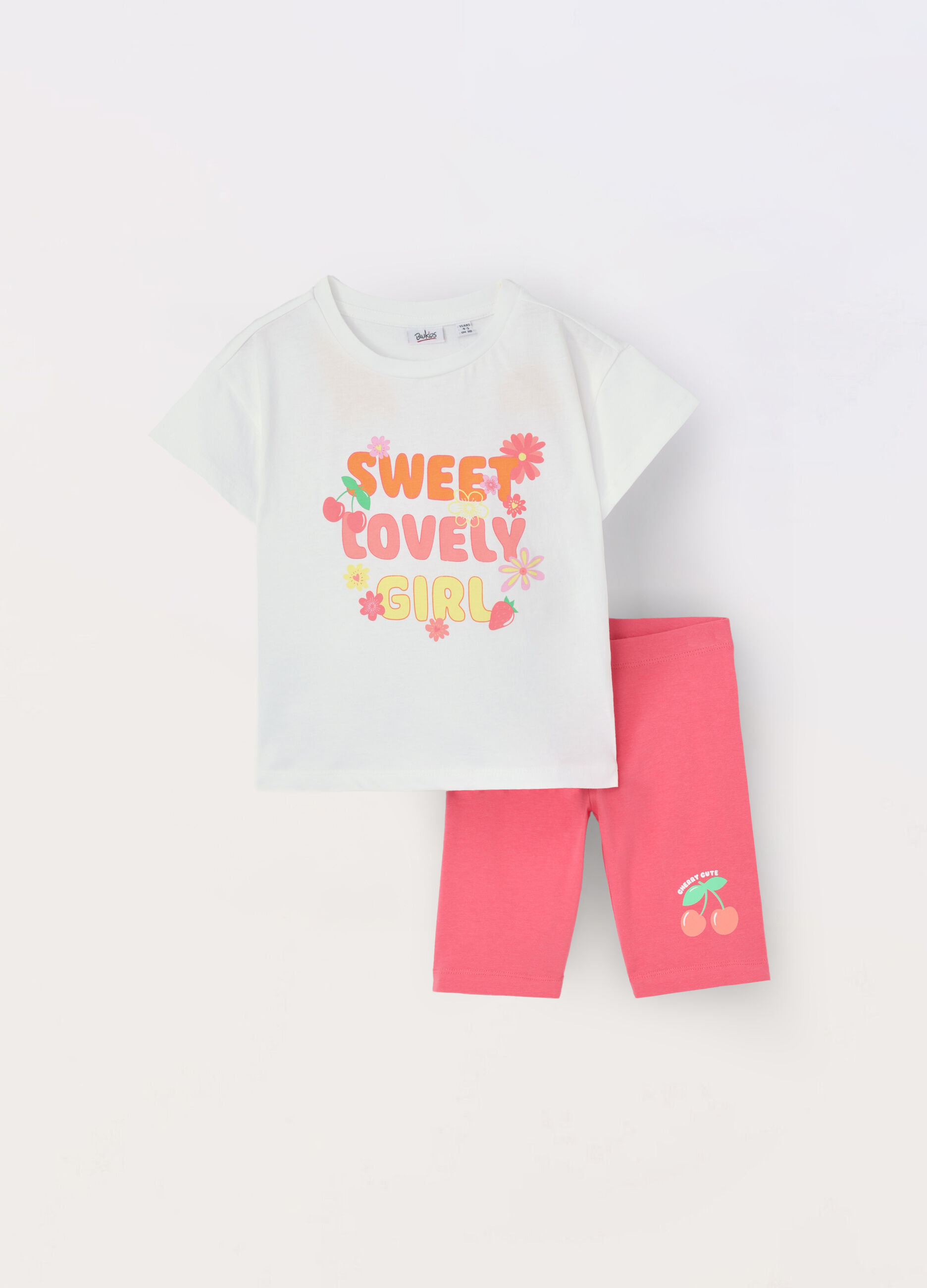 Jogging set in jersey di puro cotone bambina