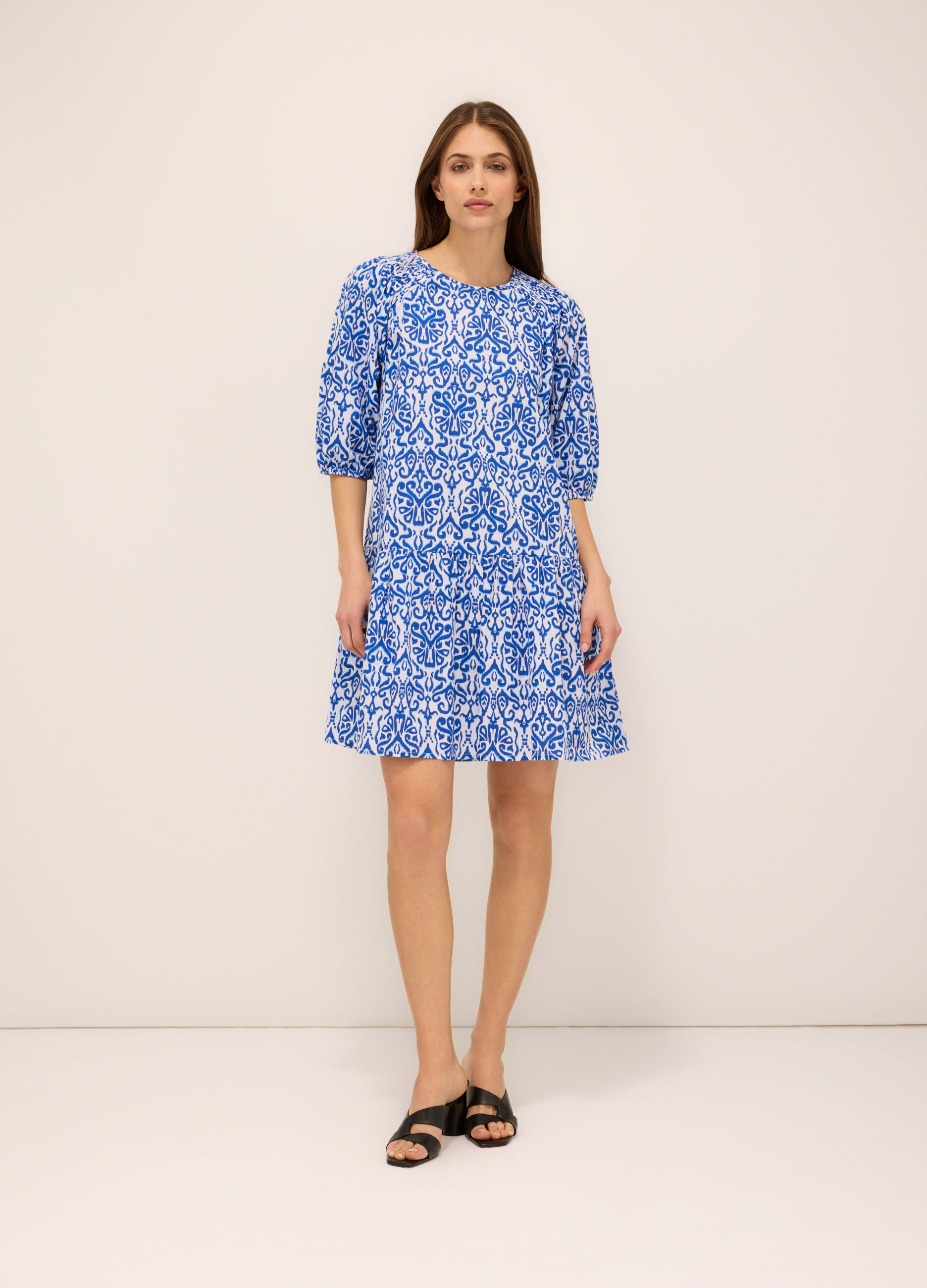 Abito corto in puro cotone donna