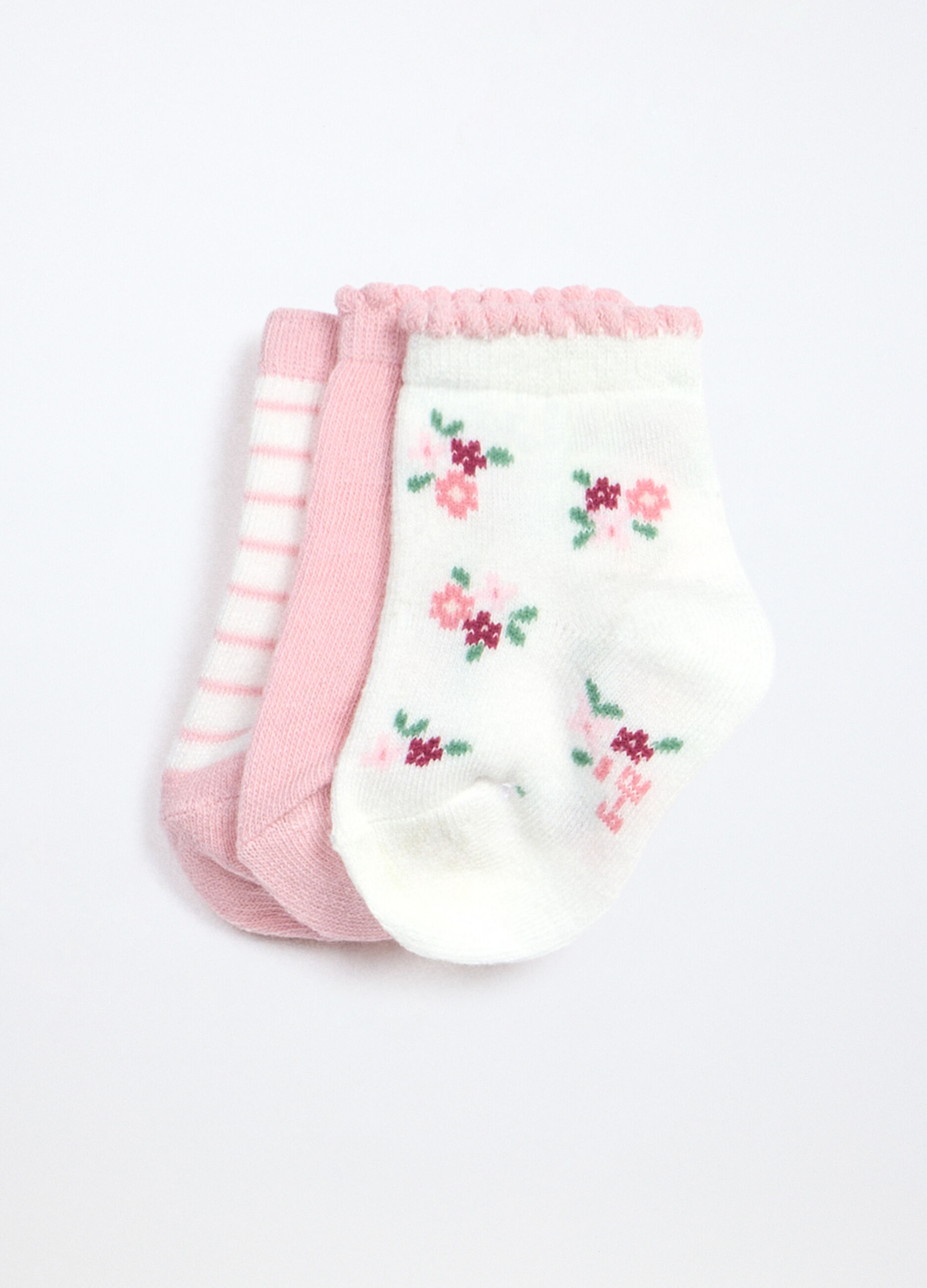 Pack 3 calzini corti misto cotone neonata