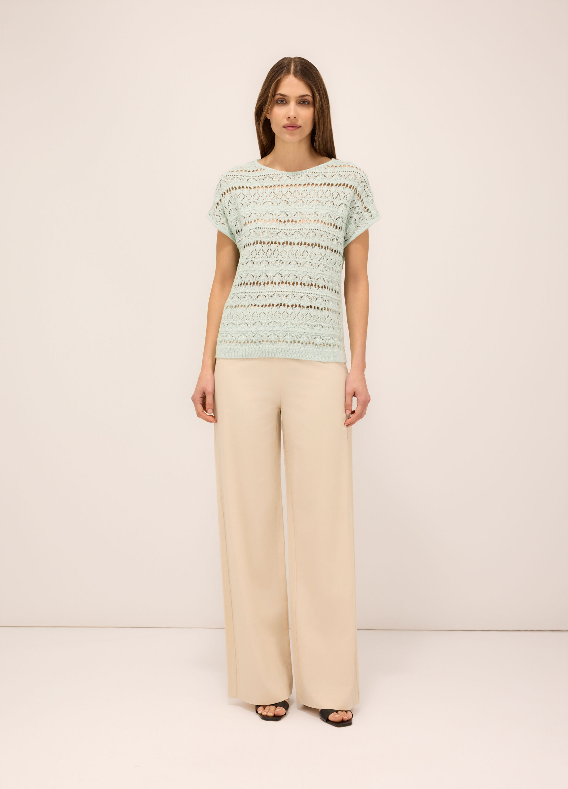 Pantaloni misto viscosa donna