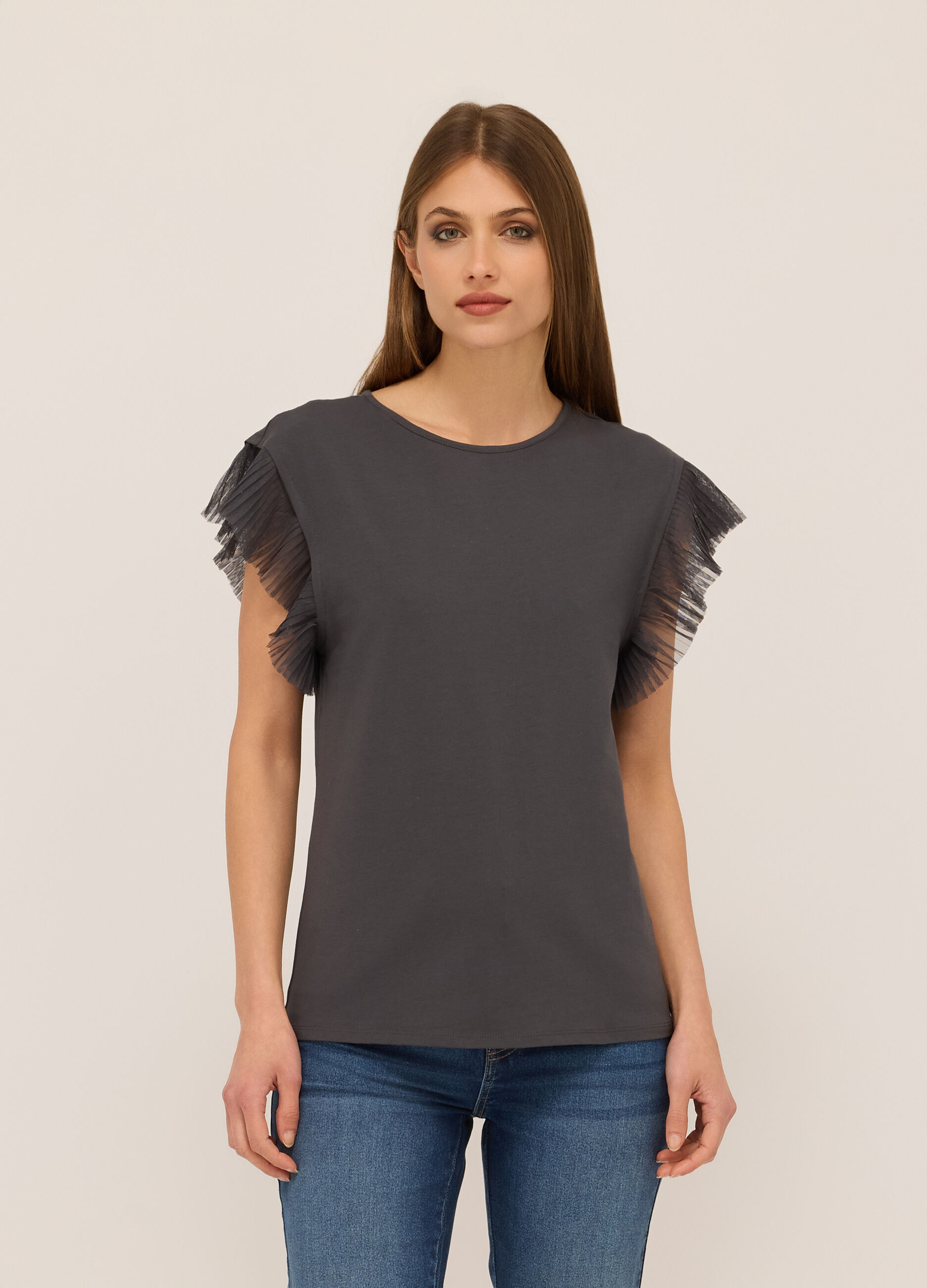 Canotta in jersey di cotone stretch donna