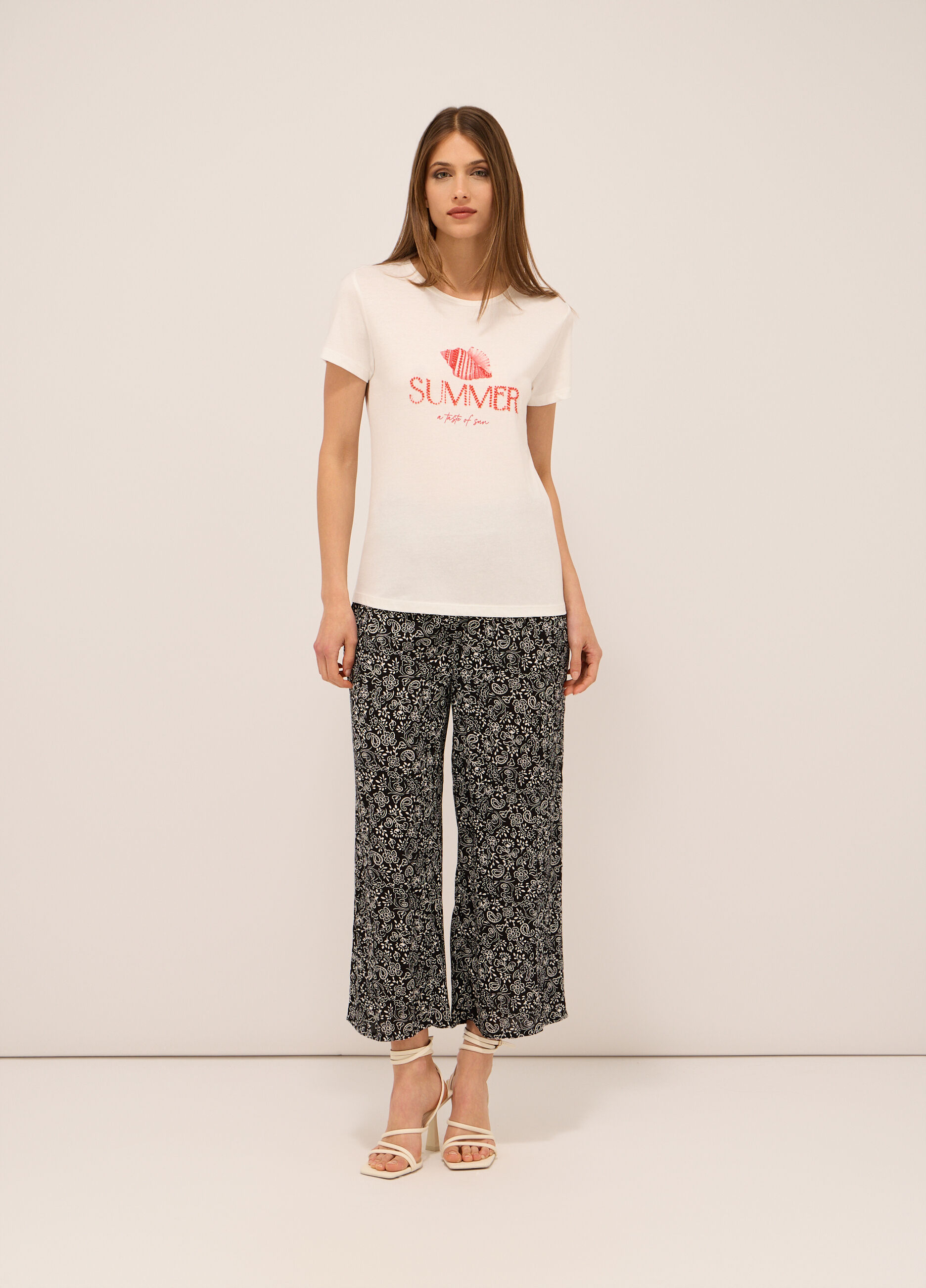 Pantaloni in pura viscosa creponne donna