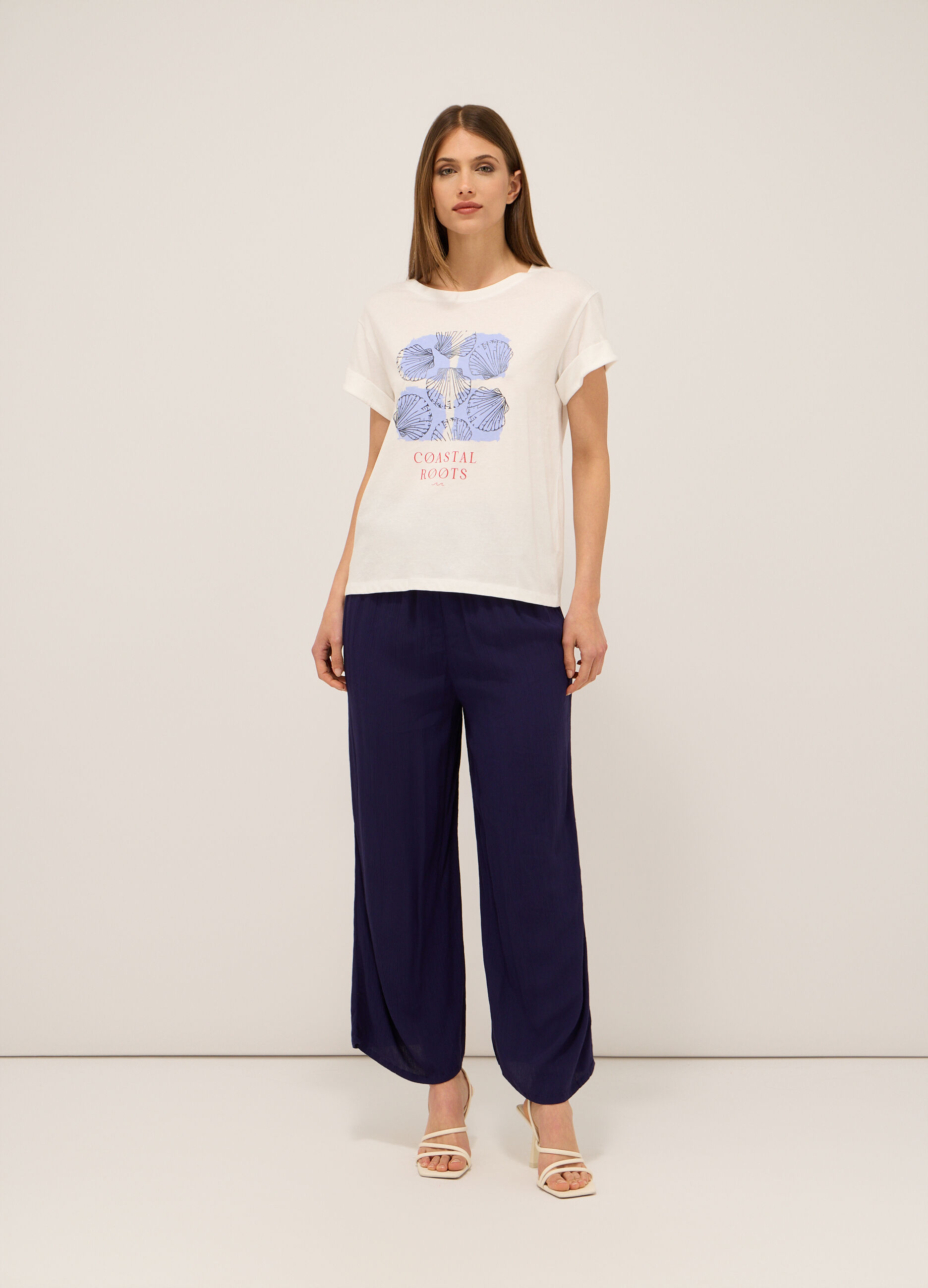 Pantaloni in pura viscosa creponne donna