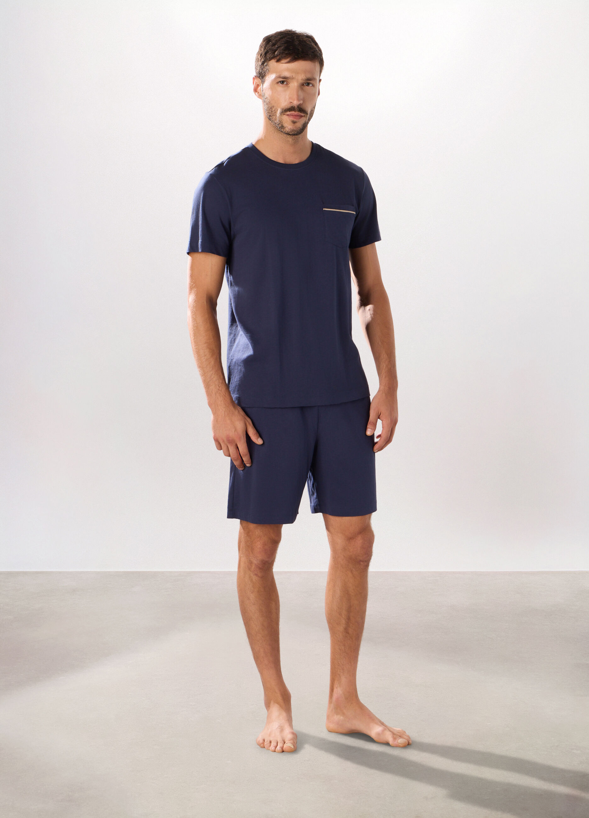 Pantaloncini pigiama in puro cotone uomo