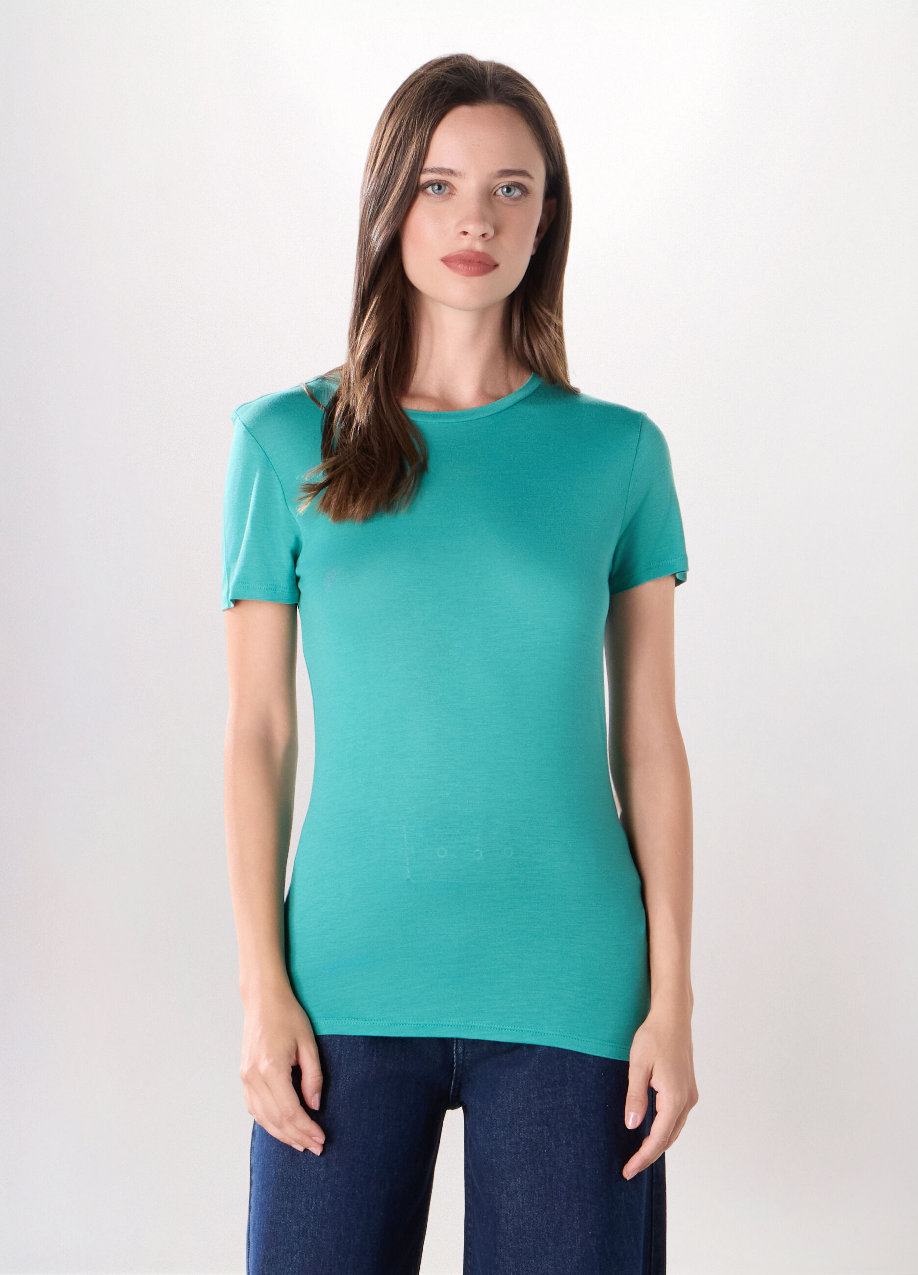T-shirt in jersey di pura viscosa donna