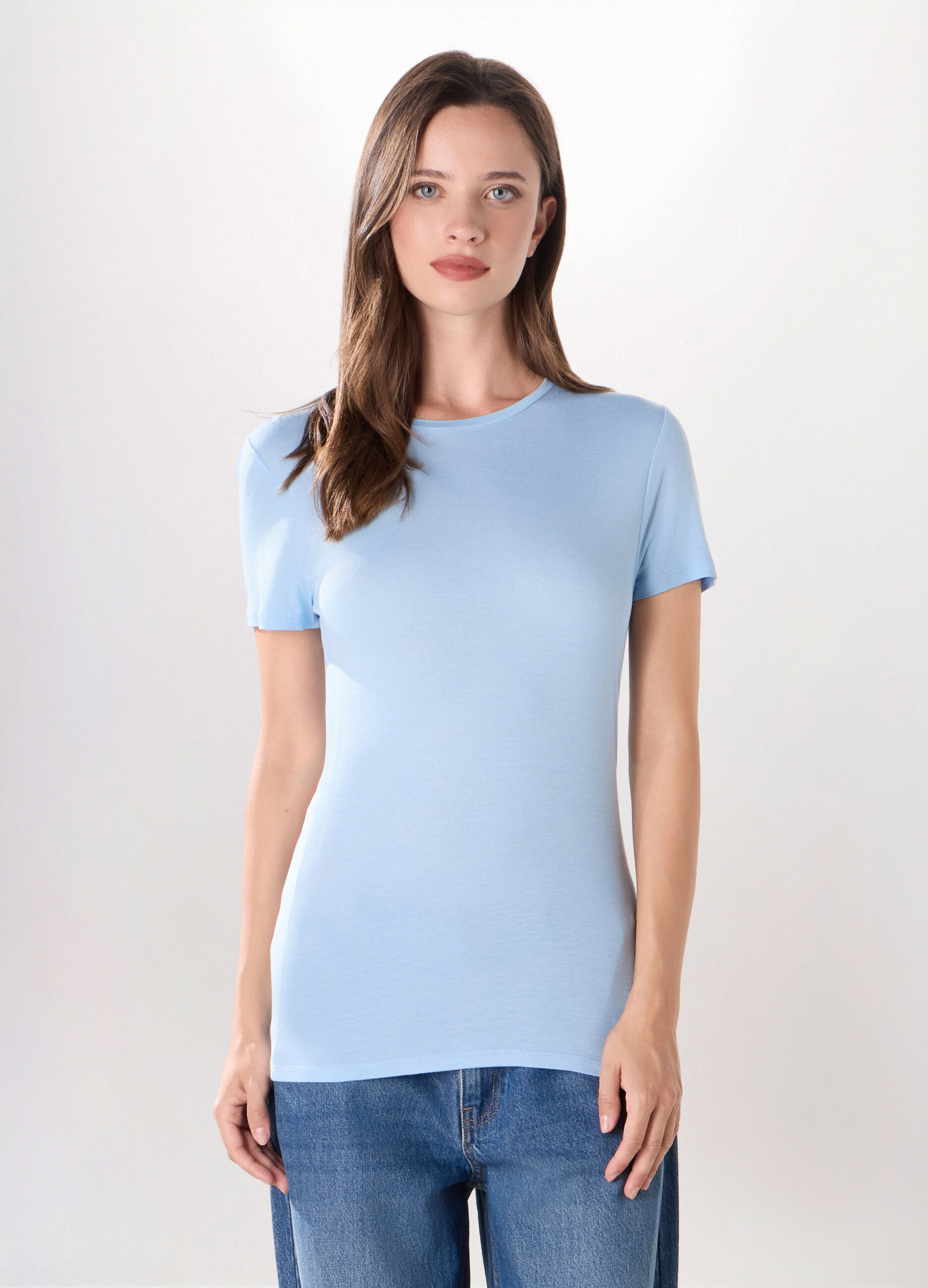 T-shirt in jersey di pura viscosa donna