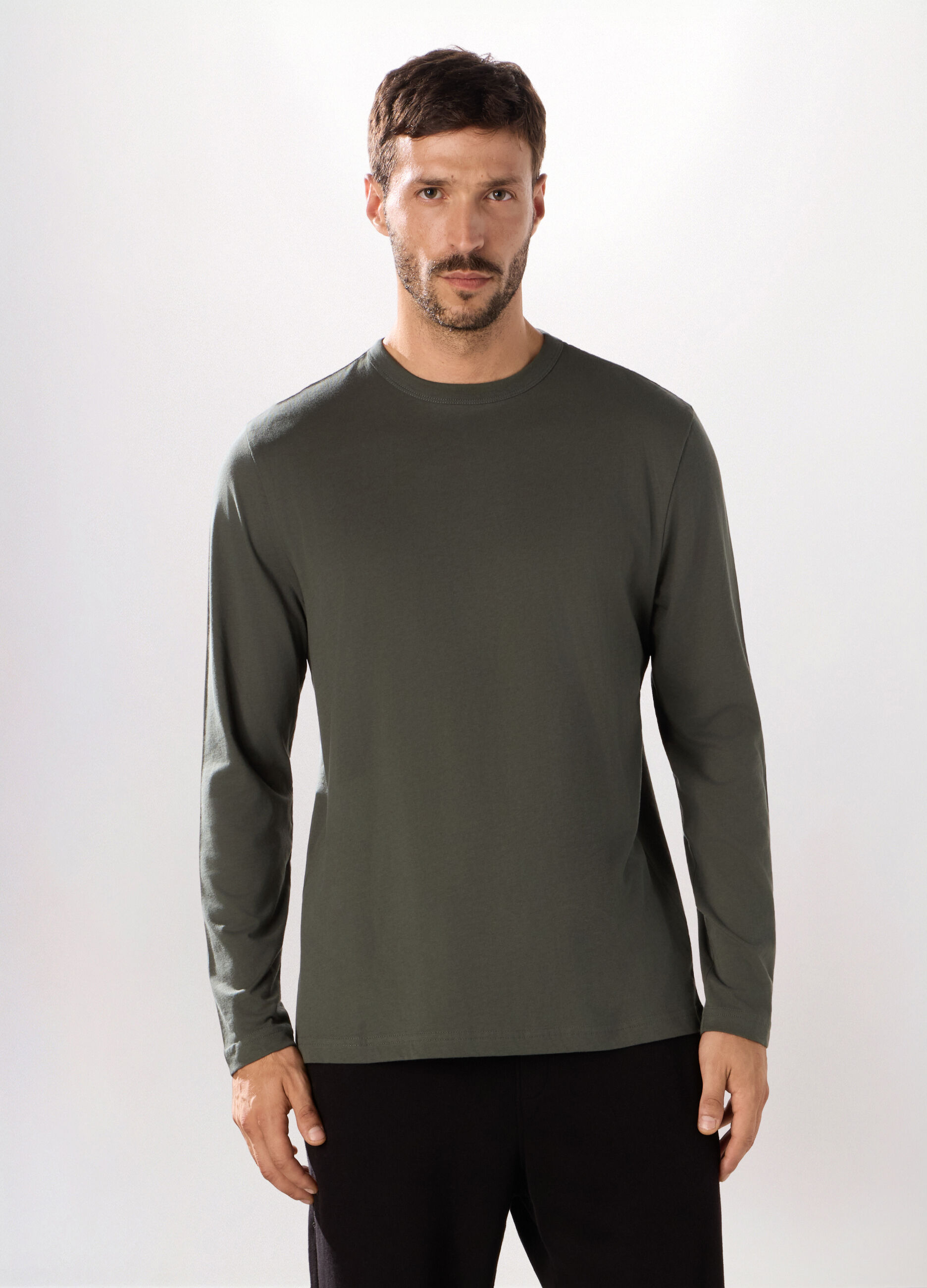 T-shirt maniche lunghe in cotone uomo