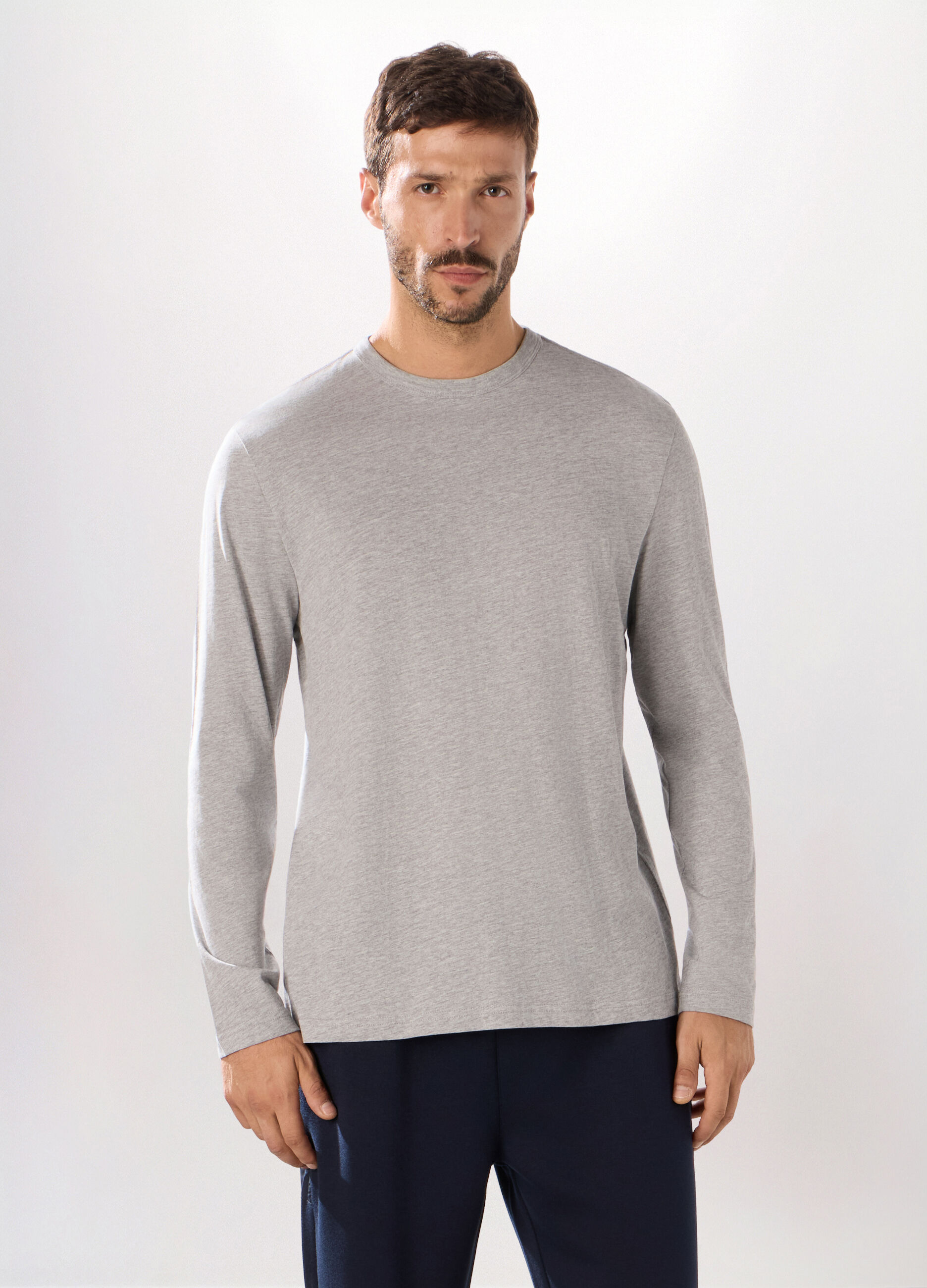 T-shirt maniche lunghe in cotone uomo