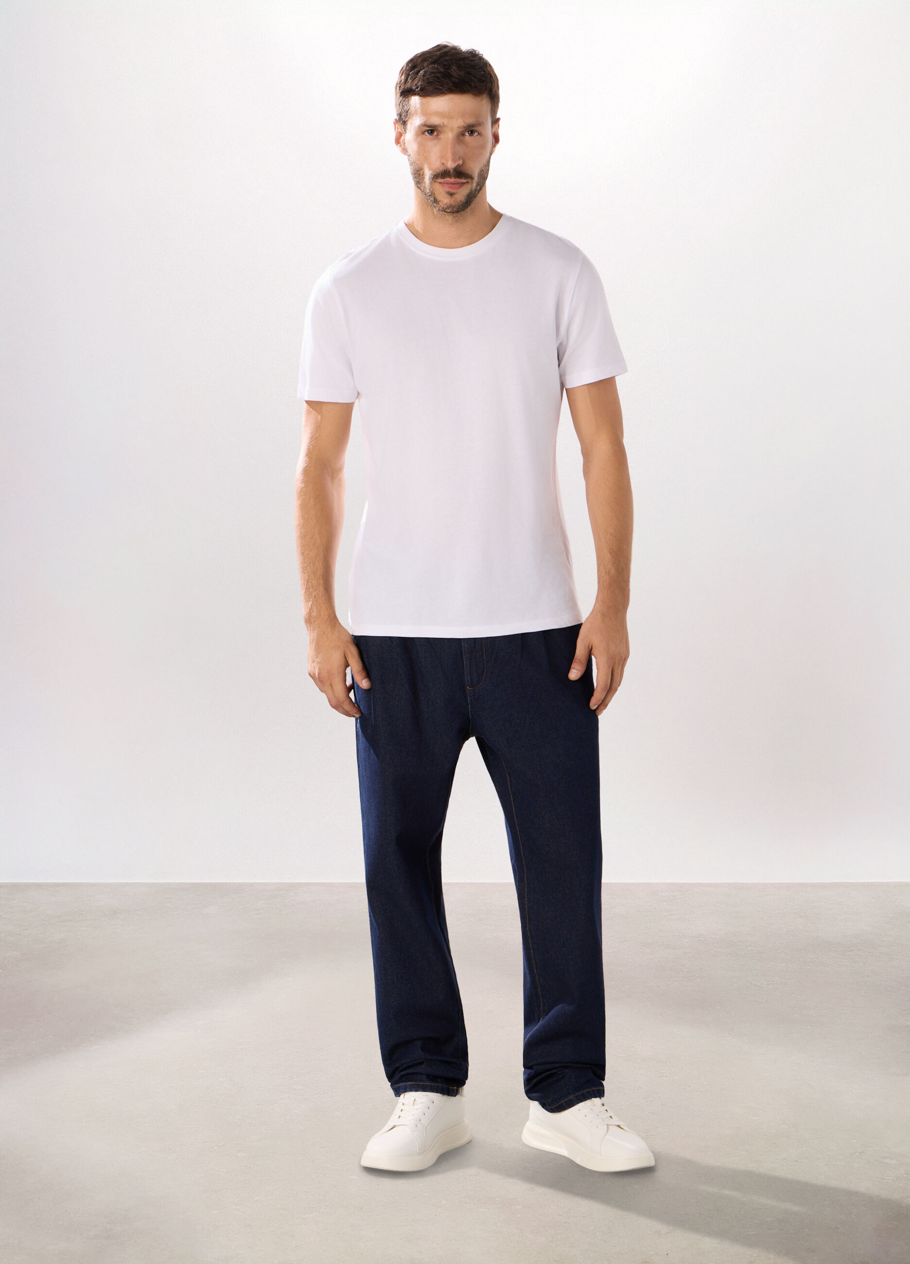 Chino in denim di cotone uomo
