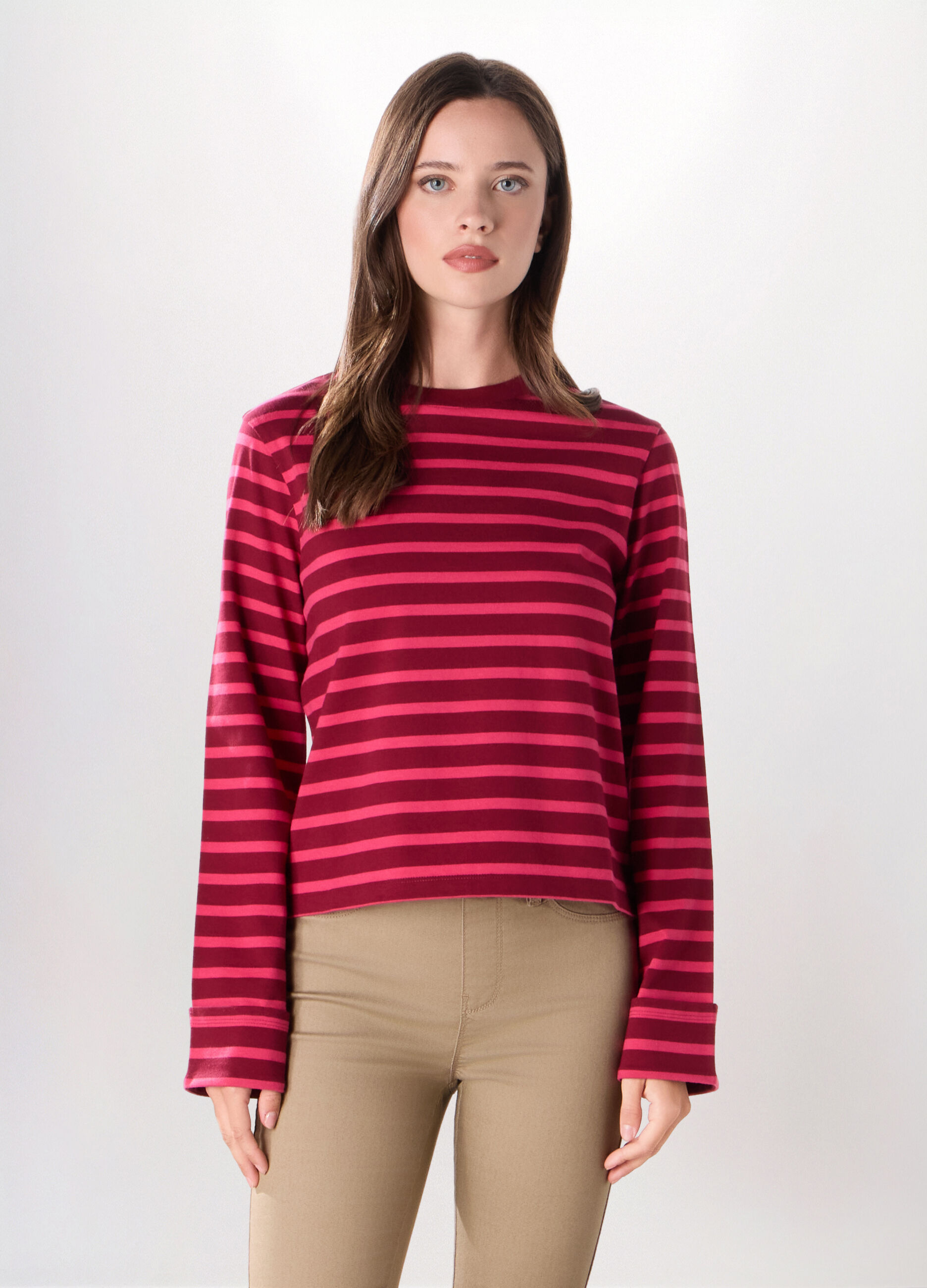 T-shirt in jersey di puro cotone donna