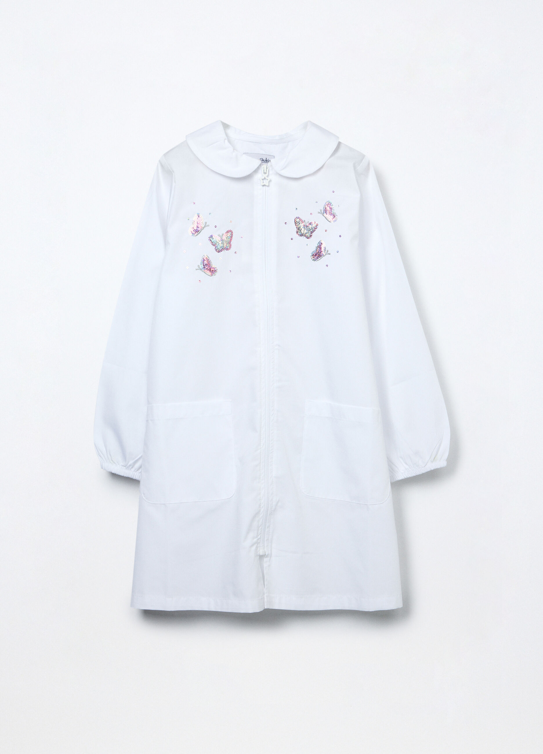Grembiule full zip con paillettes bambina