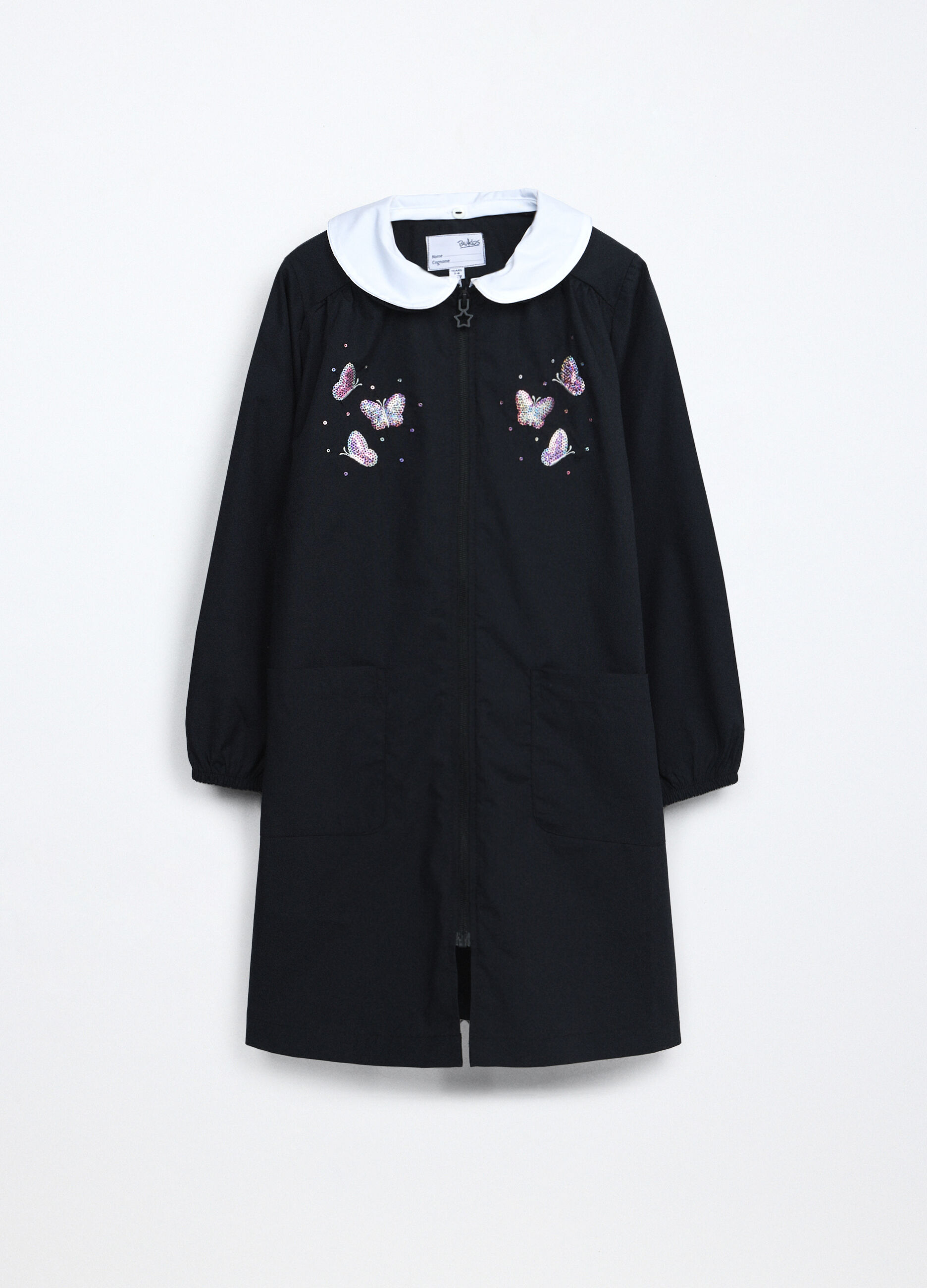 Grembiule full zip con paillettes bambina
